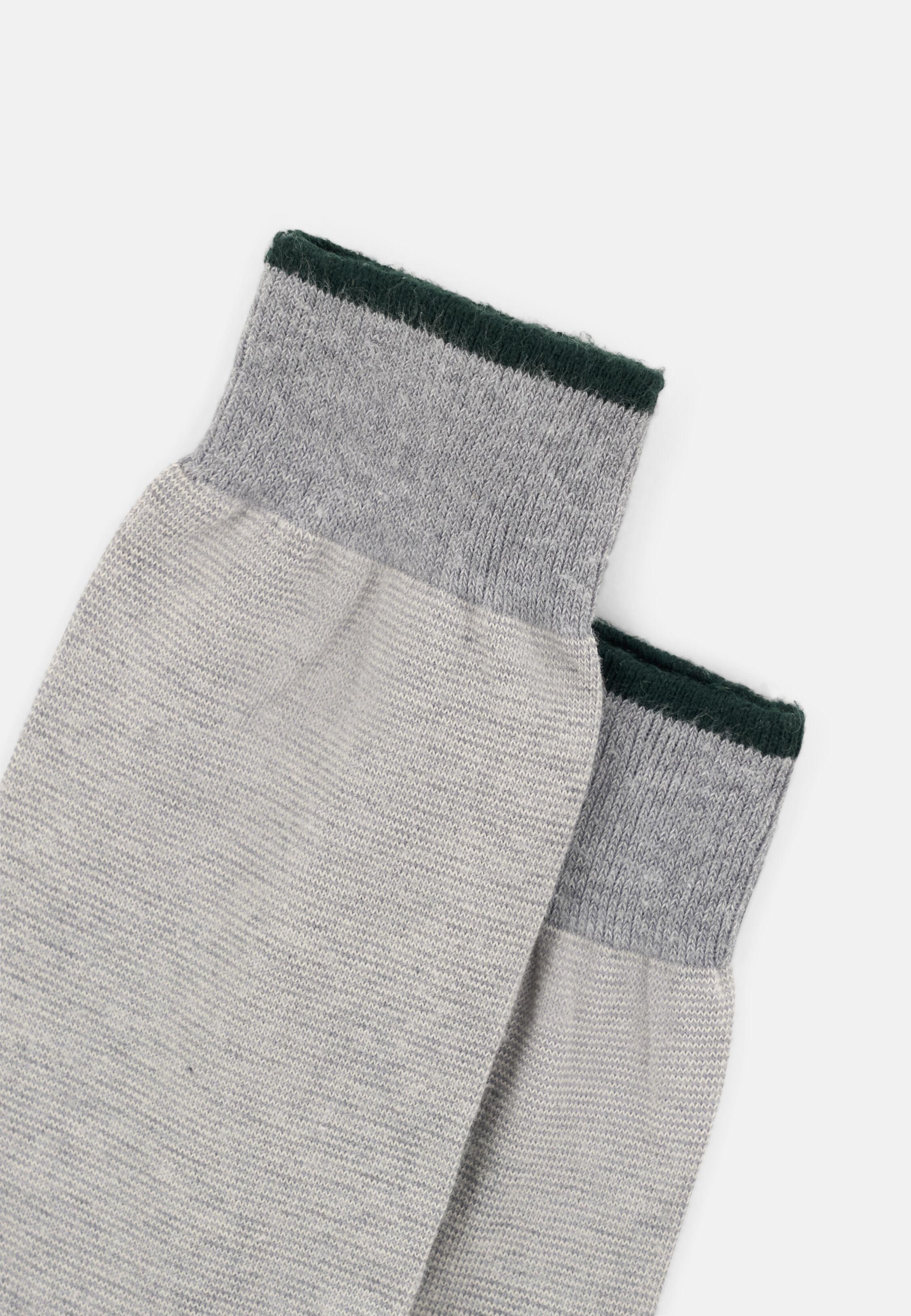Short Socks Striped Cotton Blend Light grey, Light grey, large image number 1