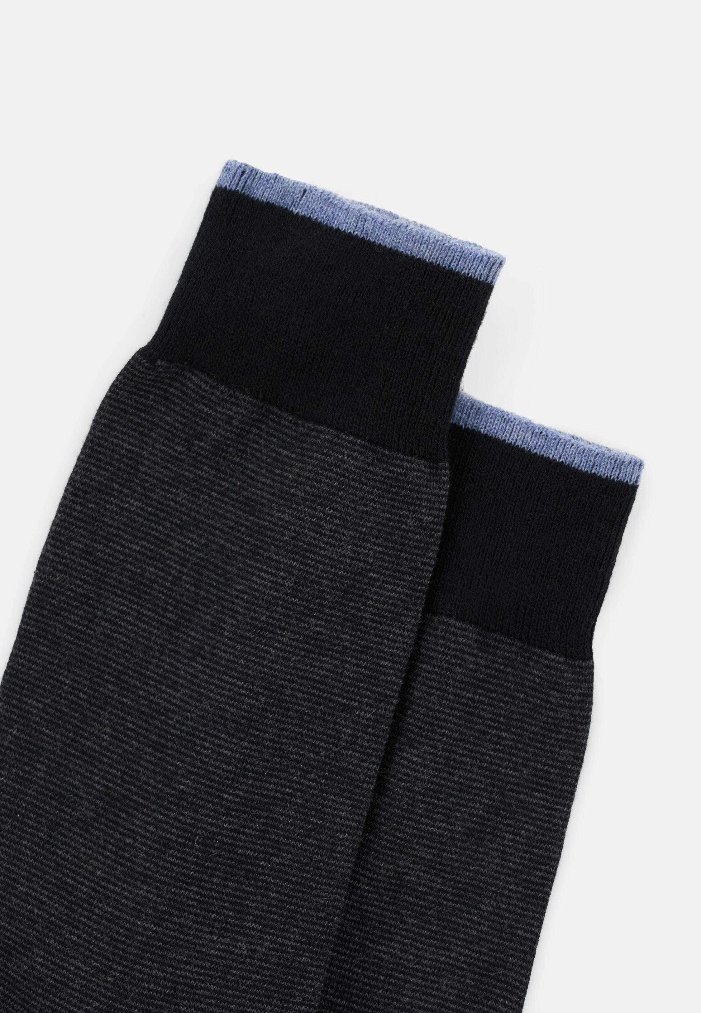 Short Socks Striped Cotton Blend Black, Black, medium