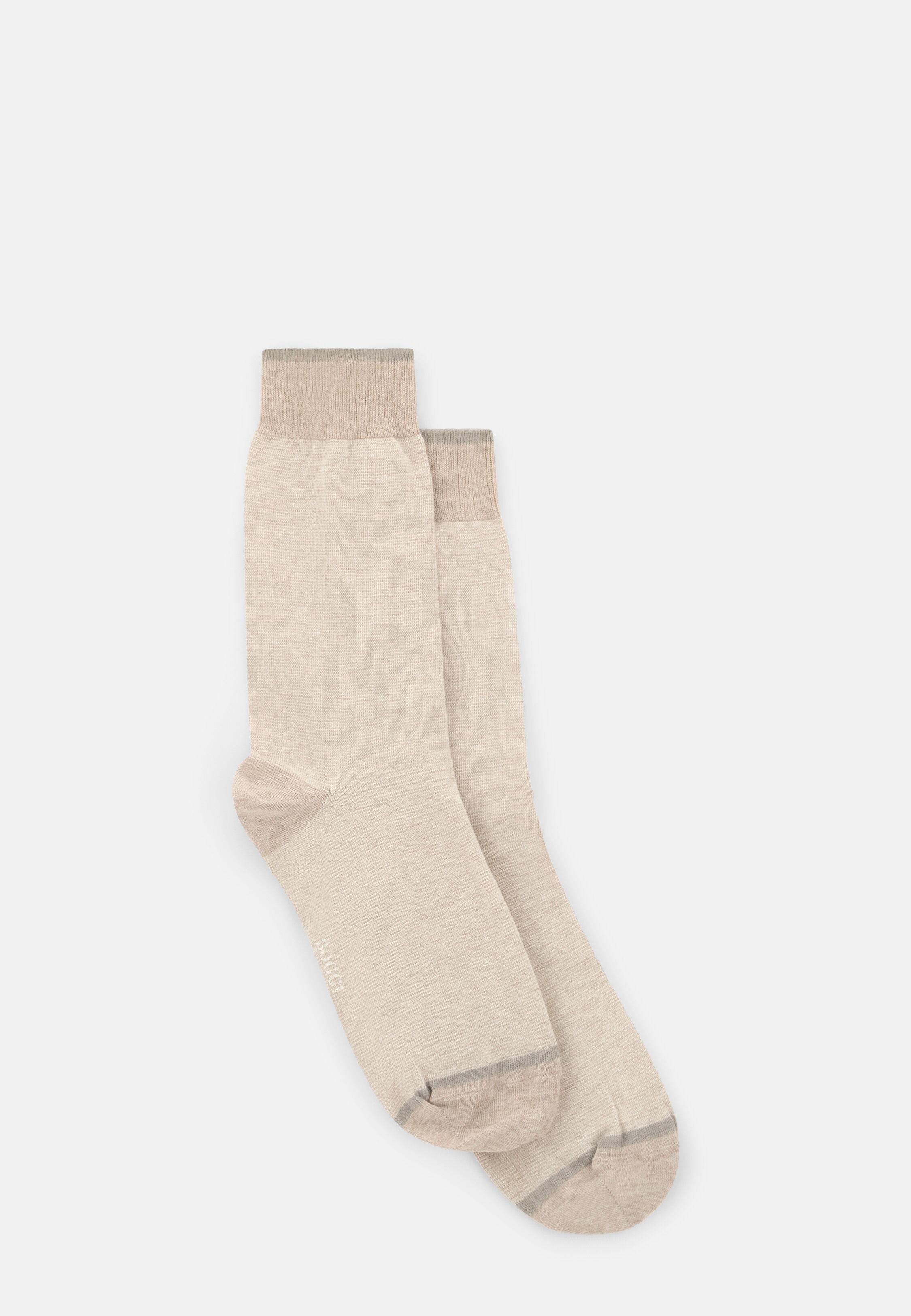 Short Socks Striped Cotton Blend Sand, Sand, large image number 0