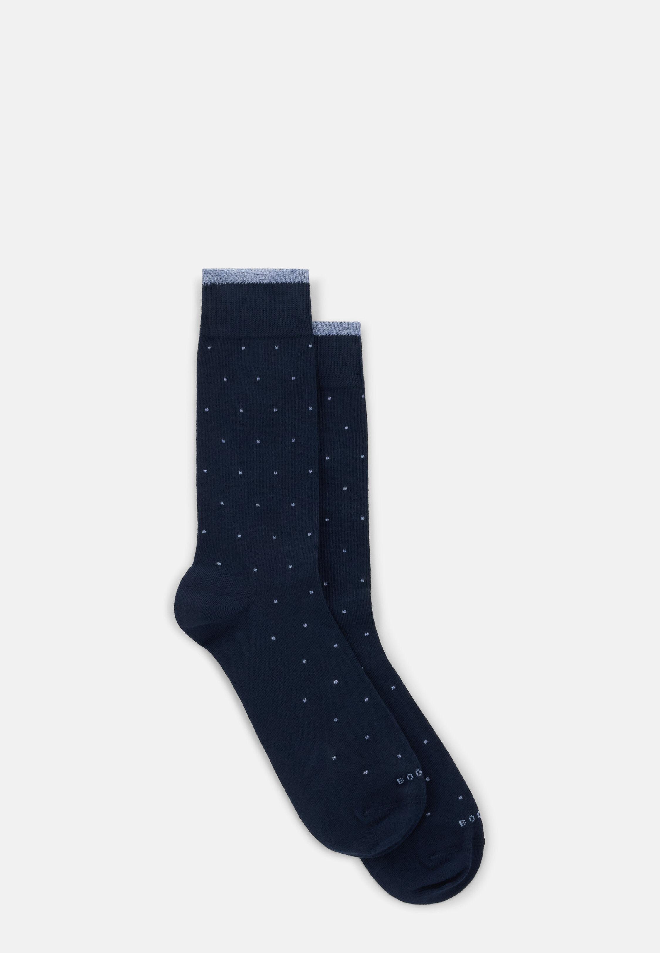 Short Socks Polka Dot Cotton Blend Navy blue, Navy blue, medium