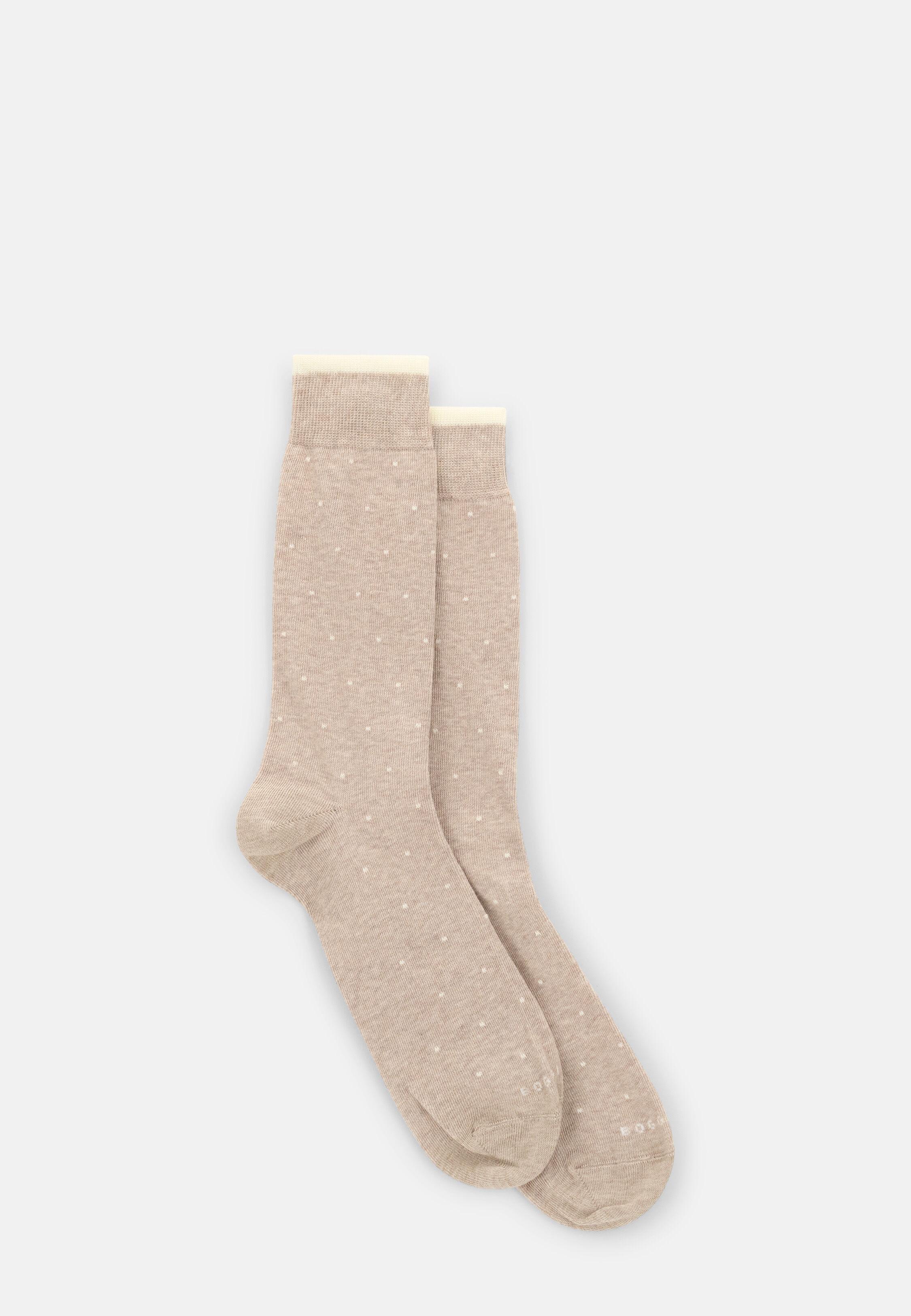 Short Socks Polka Dot Cotton Blend, Sand, Sand, medium