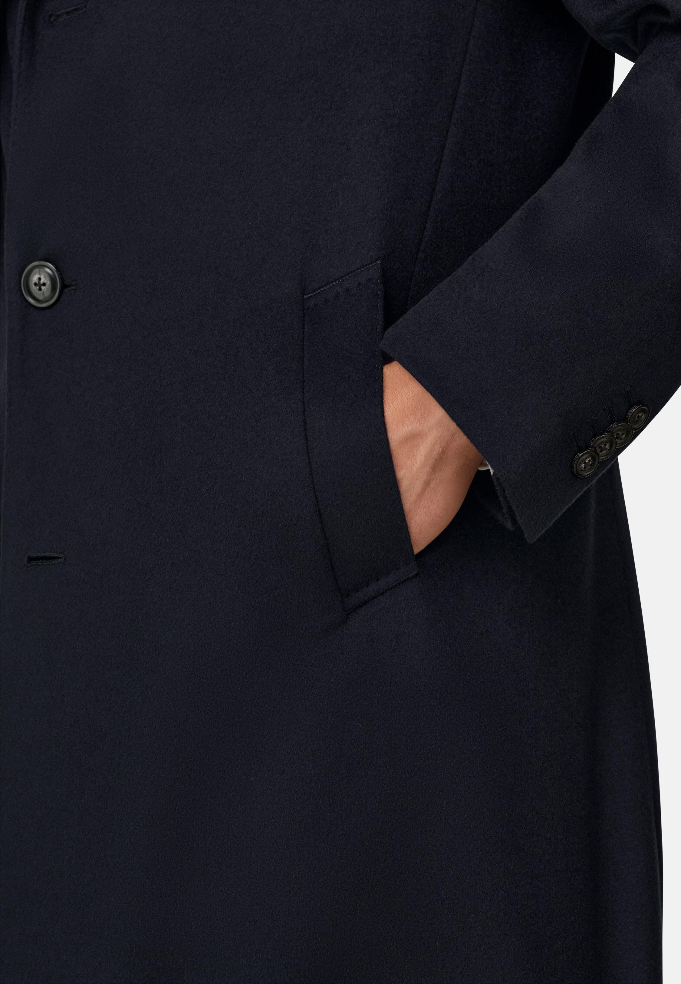 Coat in Pure Cashmere Single-Breasted Navy blue, Navy blue, large image number 1
