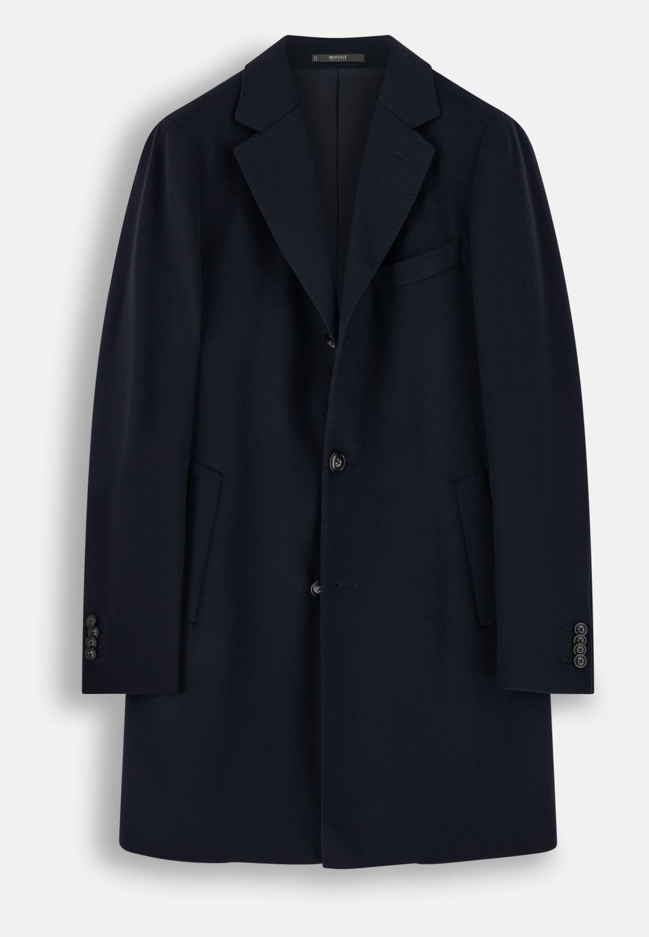 معطف من الكشمير الخالص بقصة أحادية الصدر أزرق كحلي, Navy blue, large image number 4