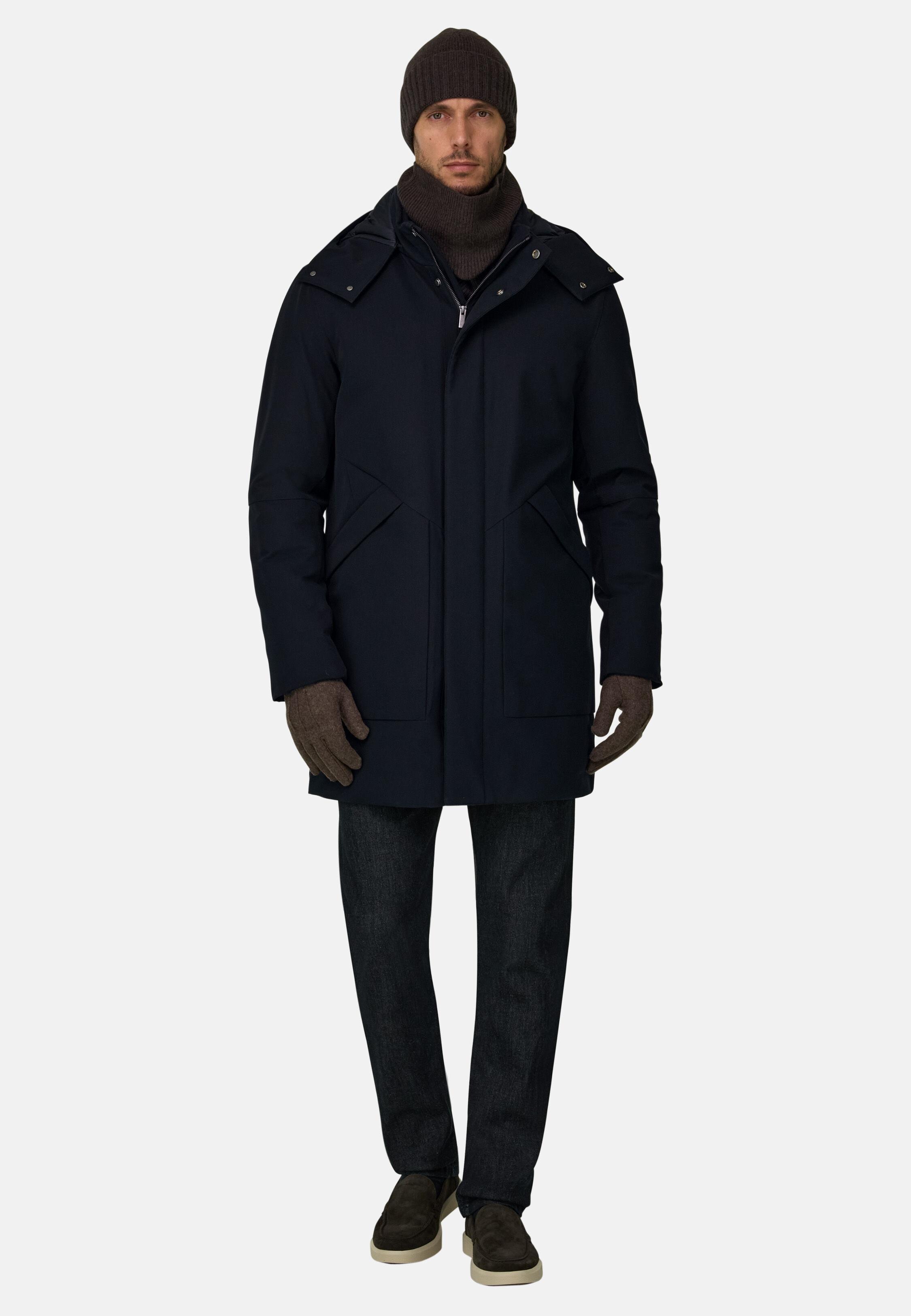 Parka in Technical Fabric B Tech Navy blue, Navy blue, medium