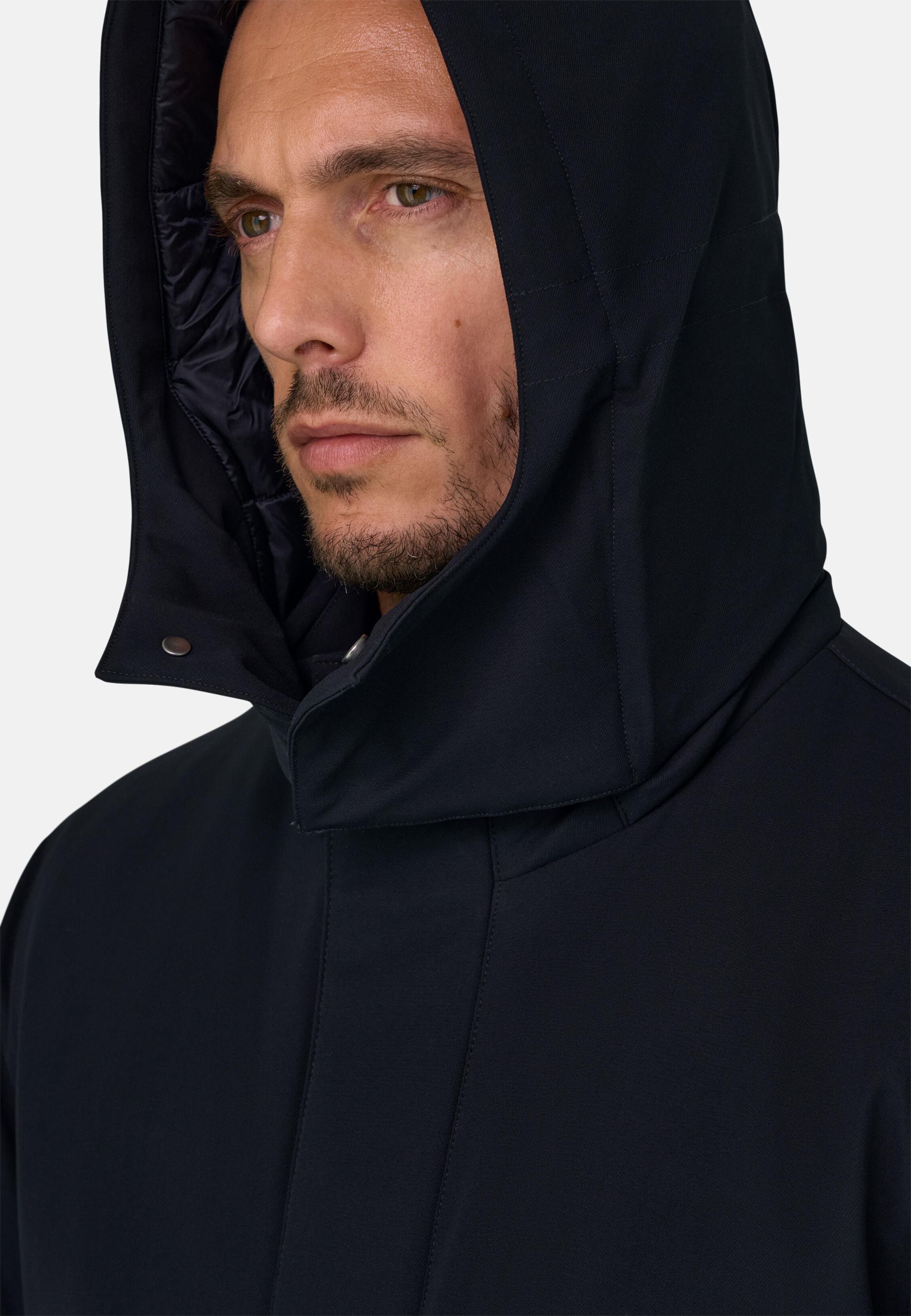 Parka in Technical Fabric B Tech Navy blue, Navy blue, medium