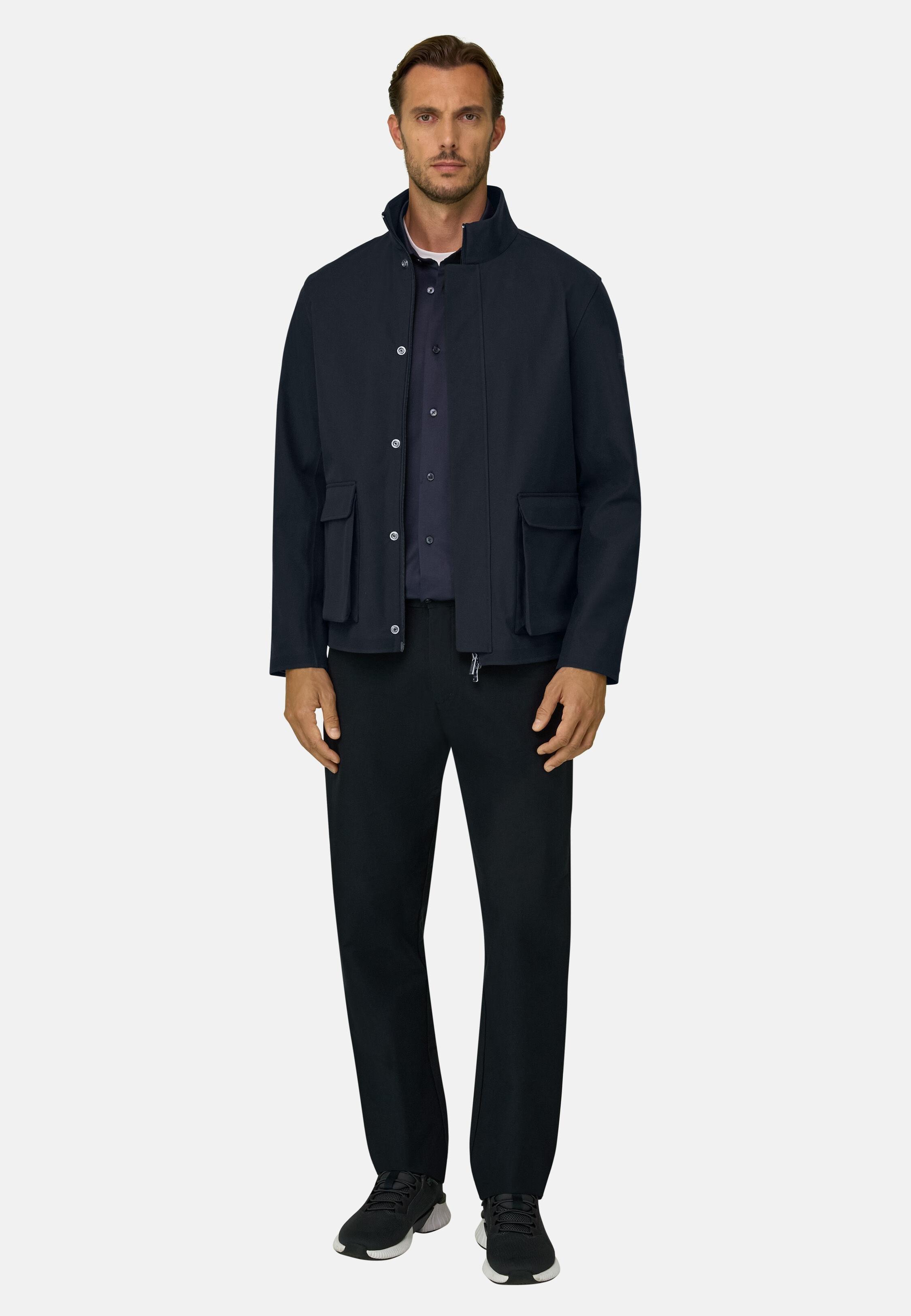 Bomber in Technical Fabric B Tech Navy blue, Navy blue, large image number 0