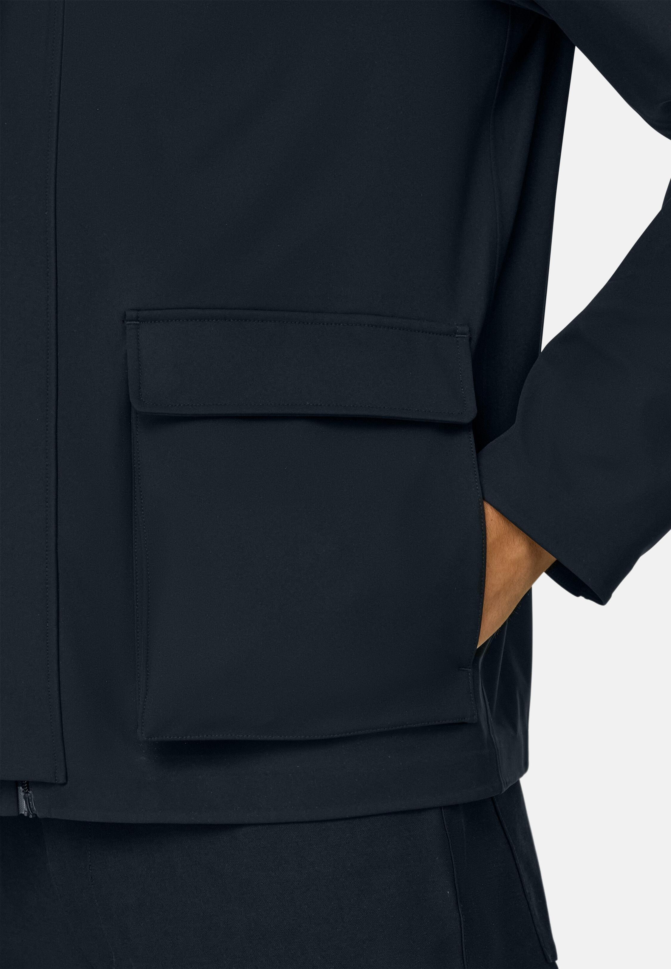 Bomber in Technical Fabric B Tech Navy blue, Navy blue, large image number 3