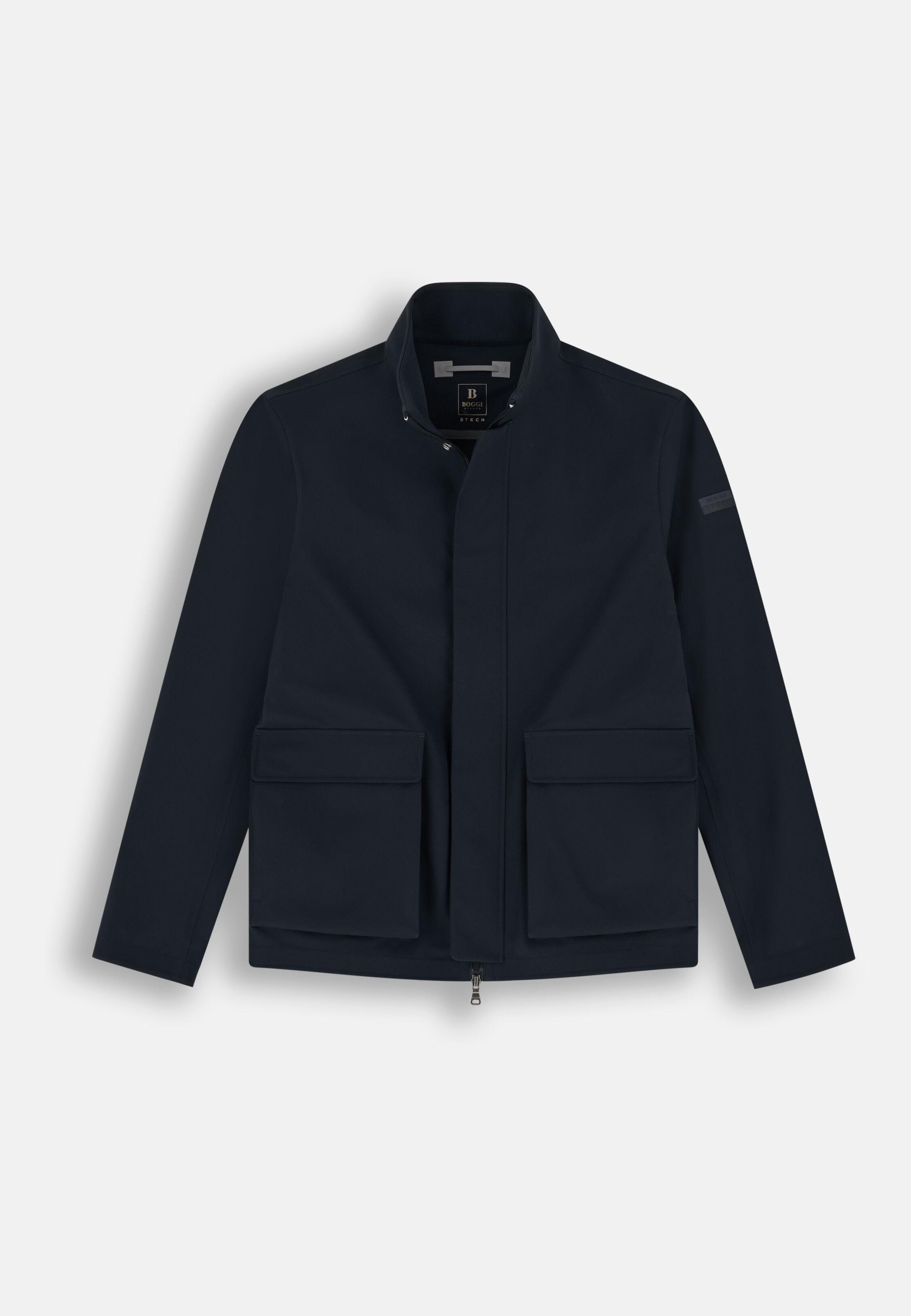 Bomber in Technical Fabric B Tech Navy blue, Navy blue, large image number 4
