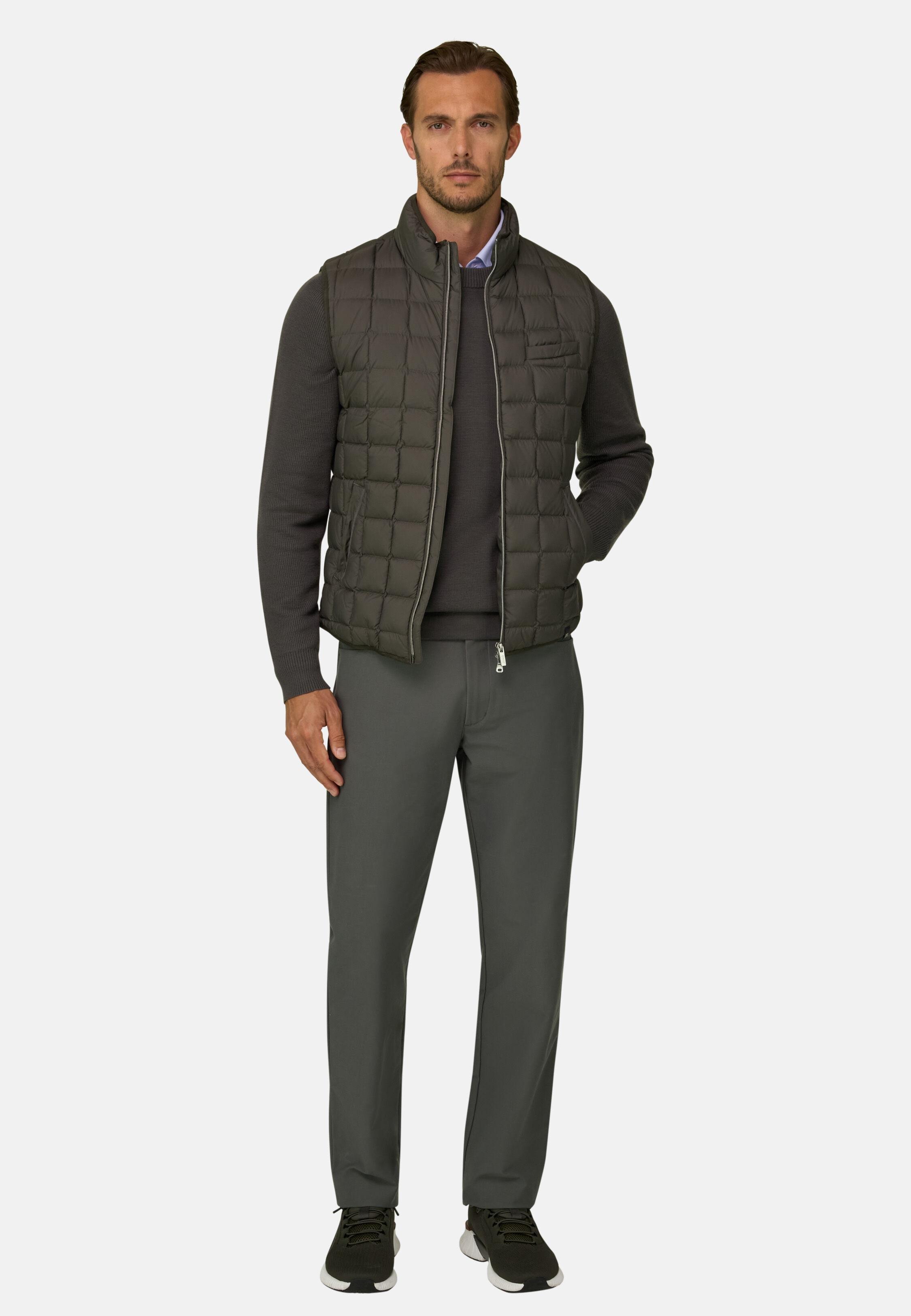 Gilet in Goose Down Military Green, Military Green, medium