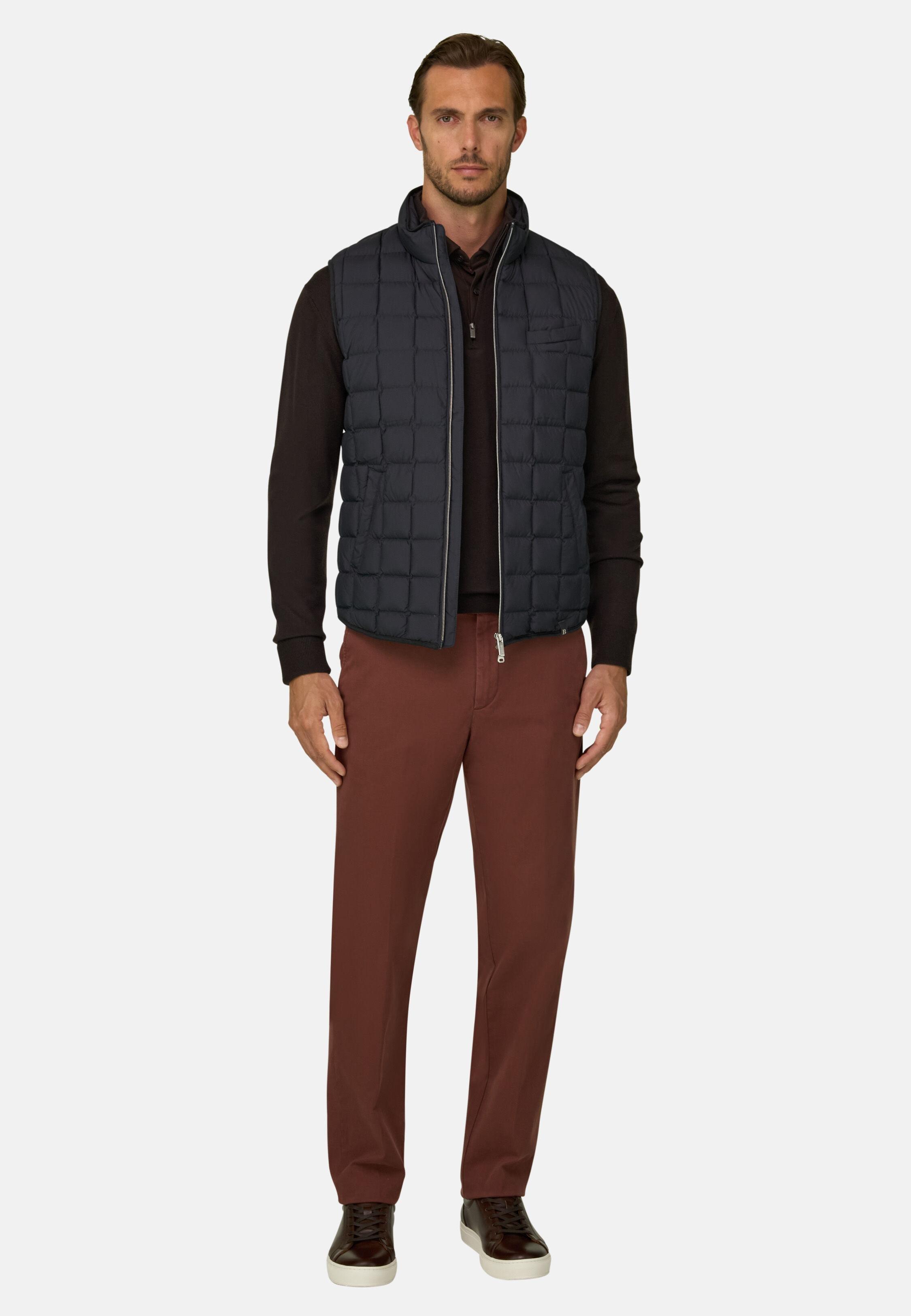 Gilet in Goose Down Navy blue, Navy blue, medium