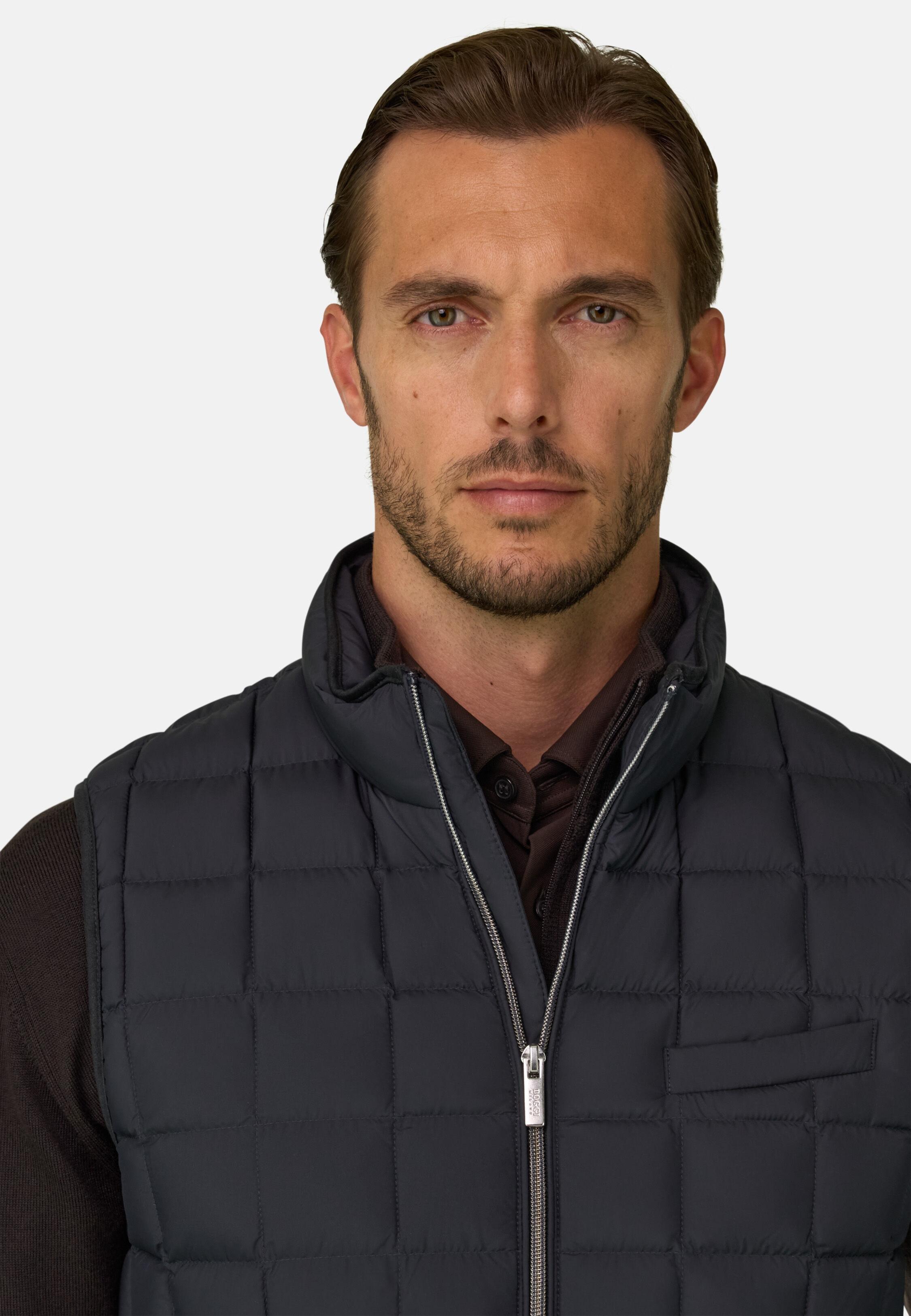 Gilet in Goose Down Navy blue, Navy blue, large image number 3