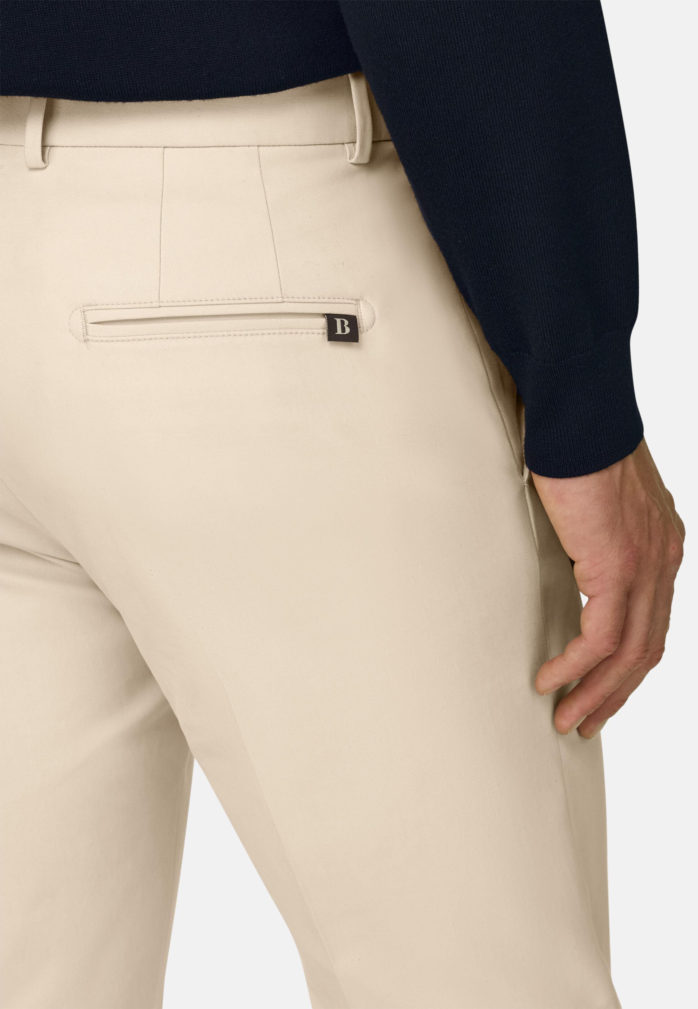 Trousers In Stretch Cotton Tencil Modal White, Offwhite, medium