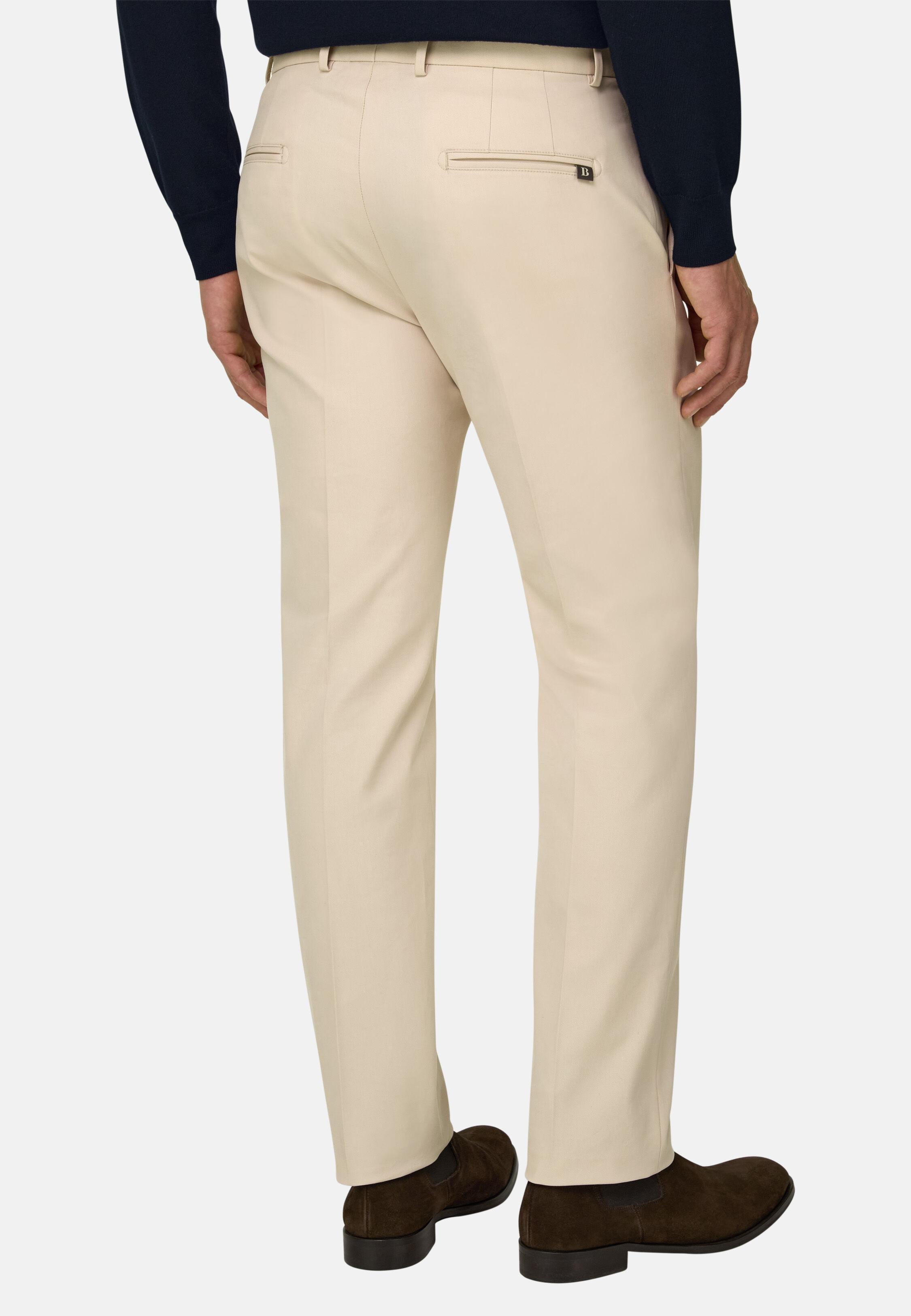 Trousers In Stretch Cotton Tencil Modal White, Offwhite, large image number 3