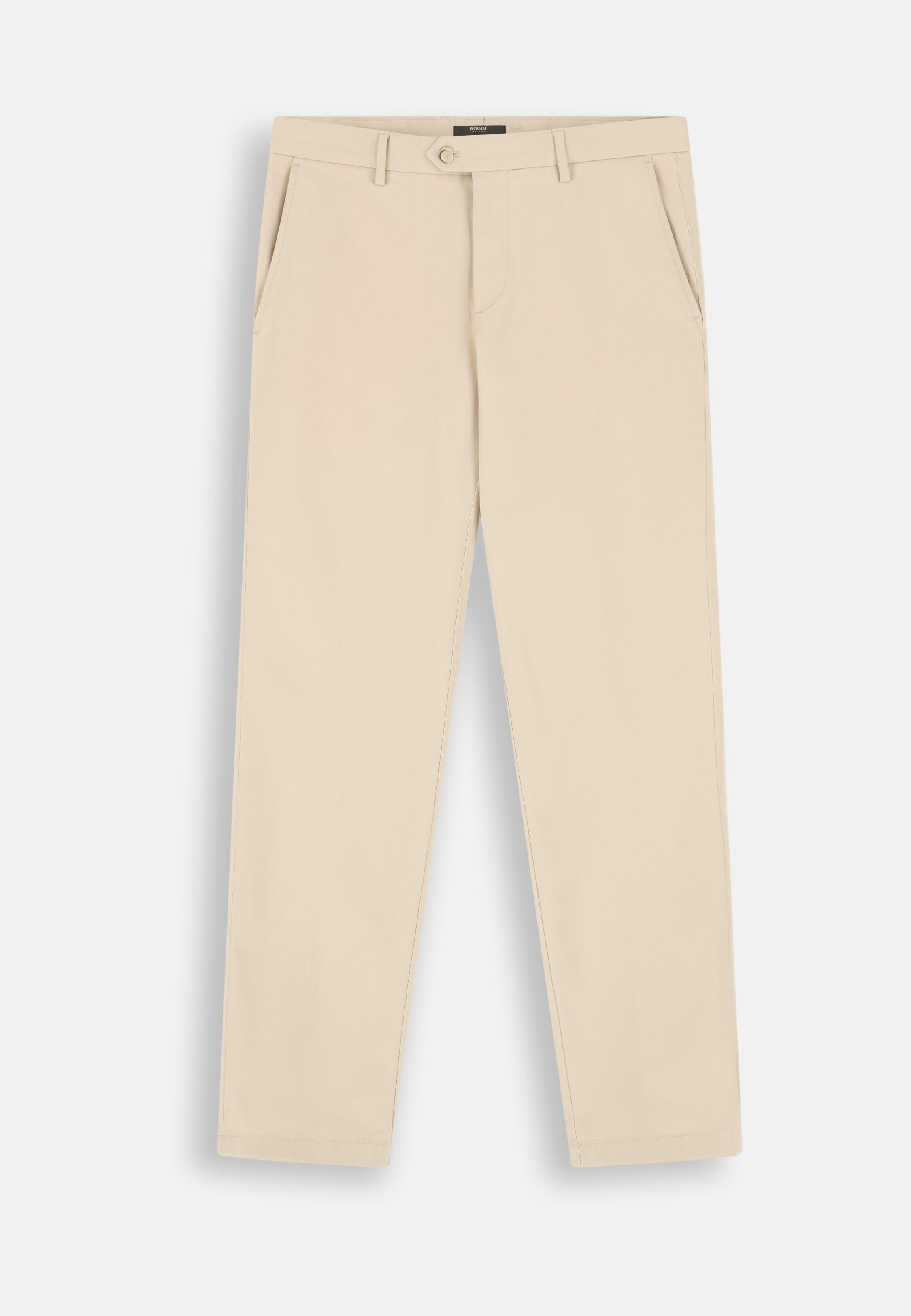 Trousers In Stretch Cotton Tencil Modal White, Offwhite, large image number 4