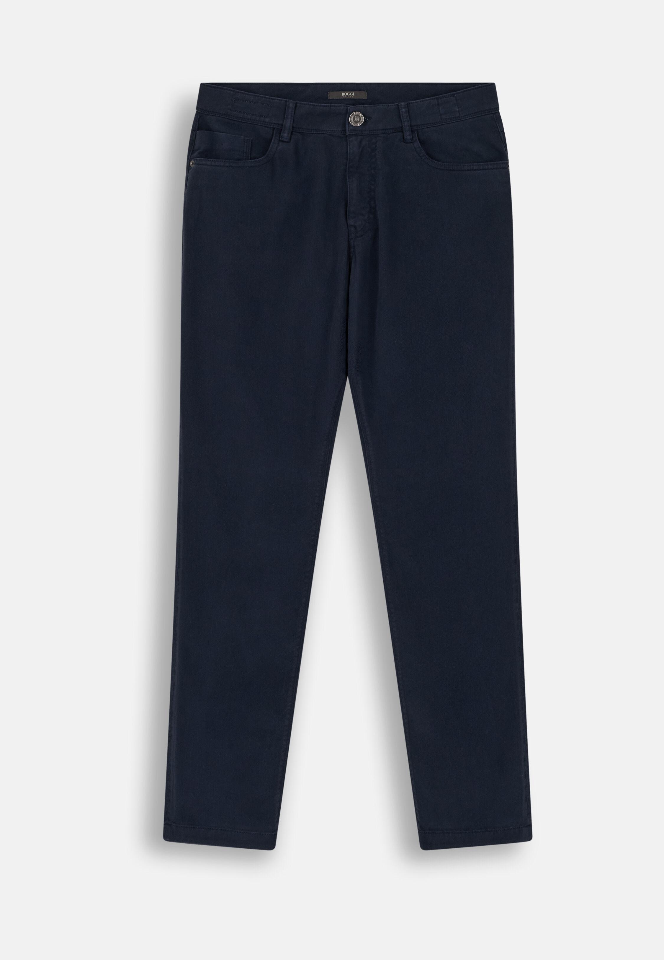 Jeans in Stretch Cotton Tencel , Navy blue, medium