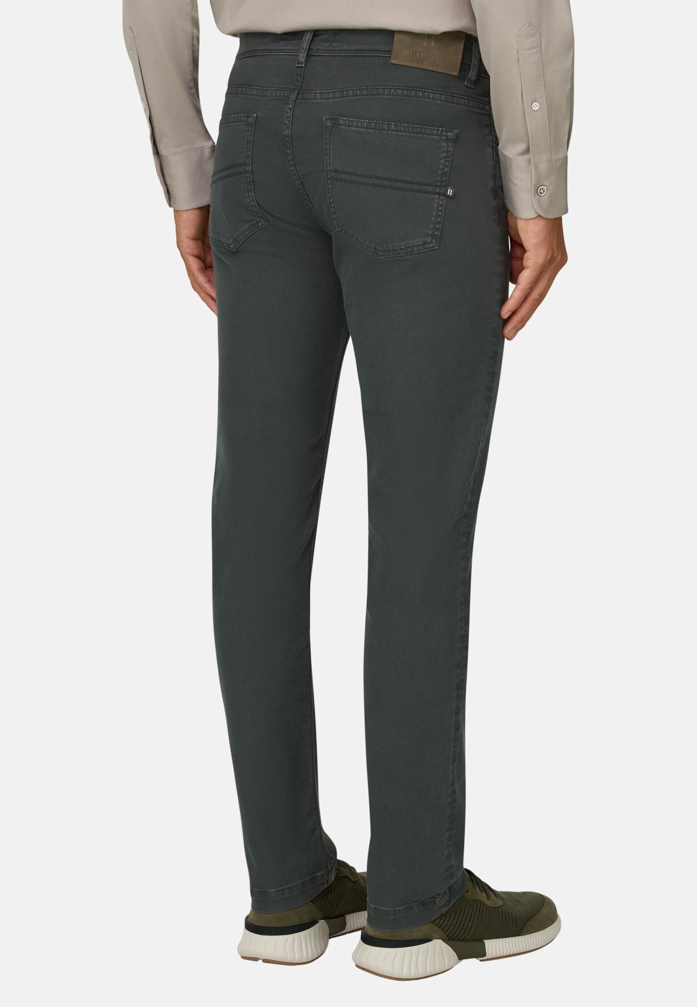 Jeans In Stretch Cotton Tencel Grey, 3901_DKGE, large image number 3