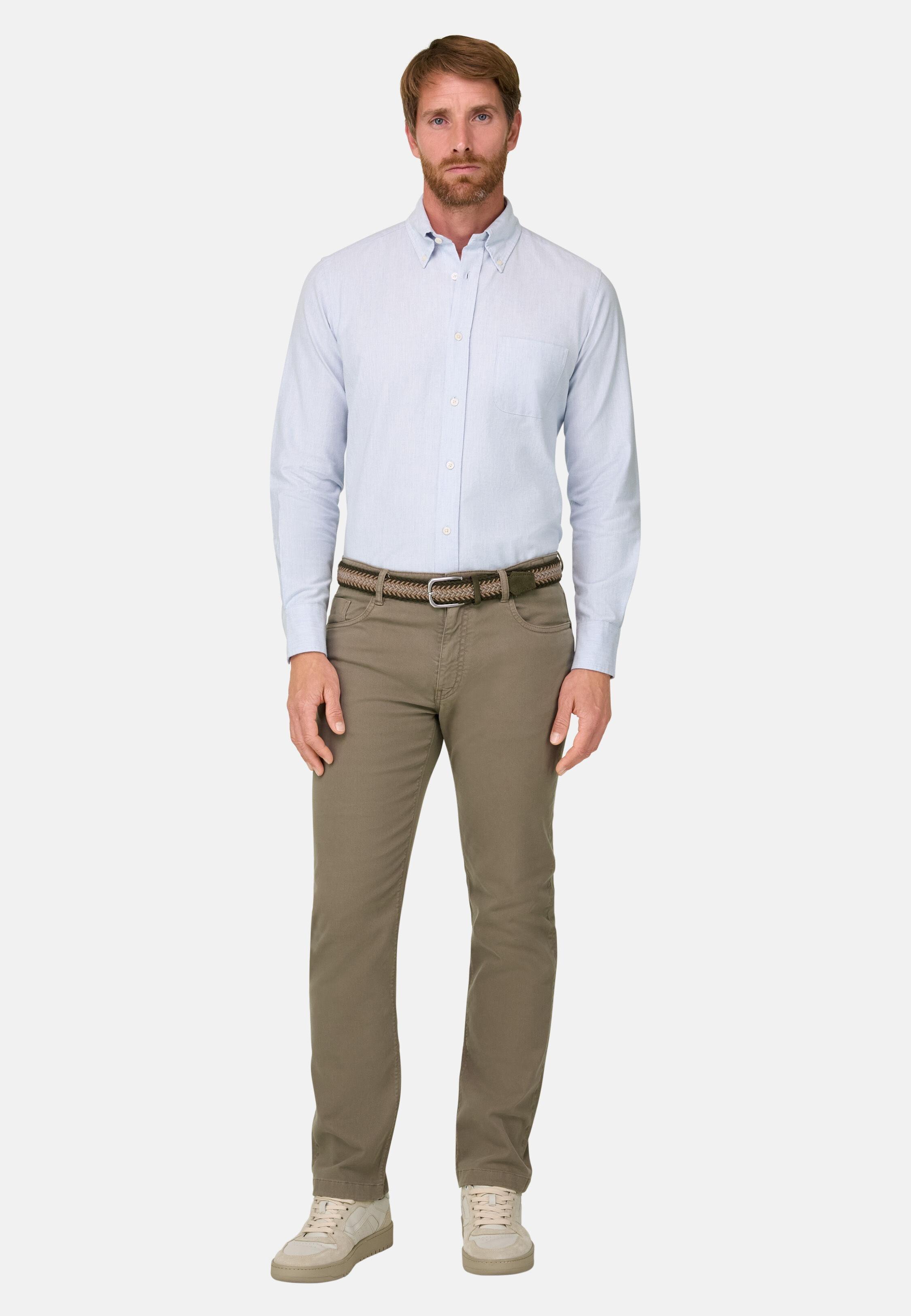 Jeans in Stretch Cotton TENCEL, Mud, Mud, medium