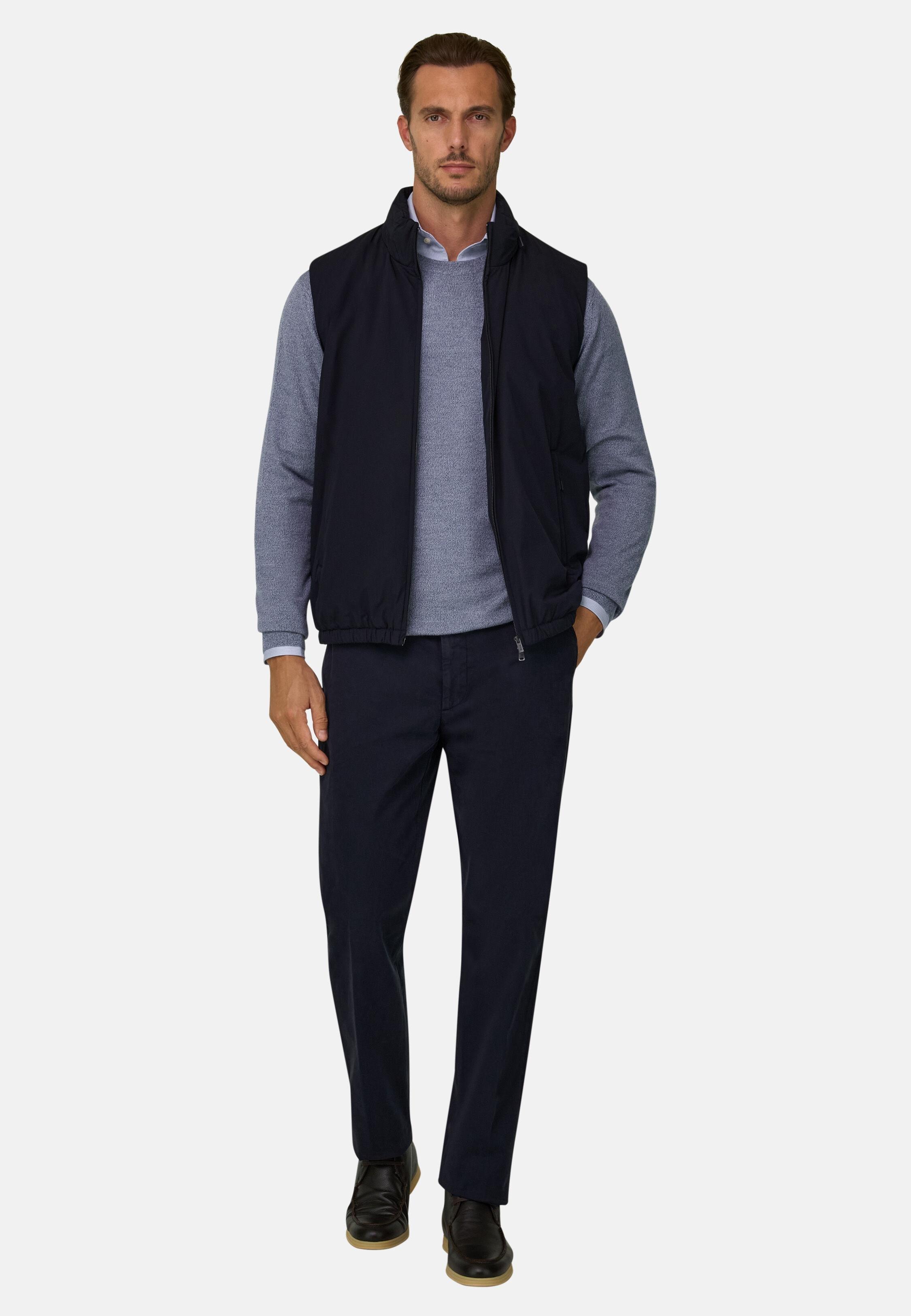 Gilet in Technical Fabric Navy blue, Navy blue, medium