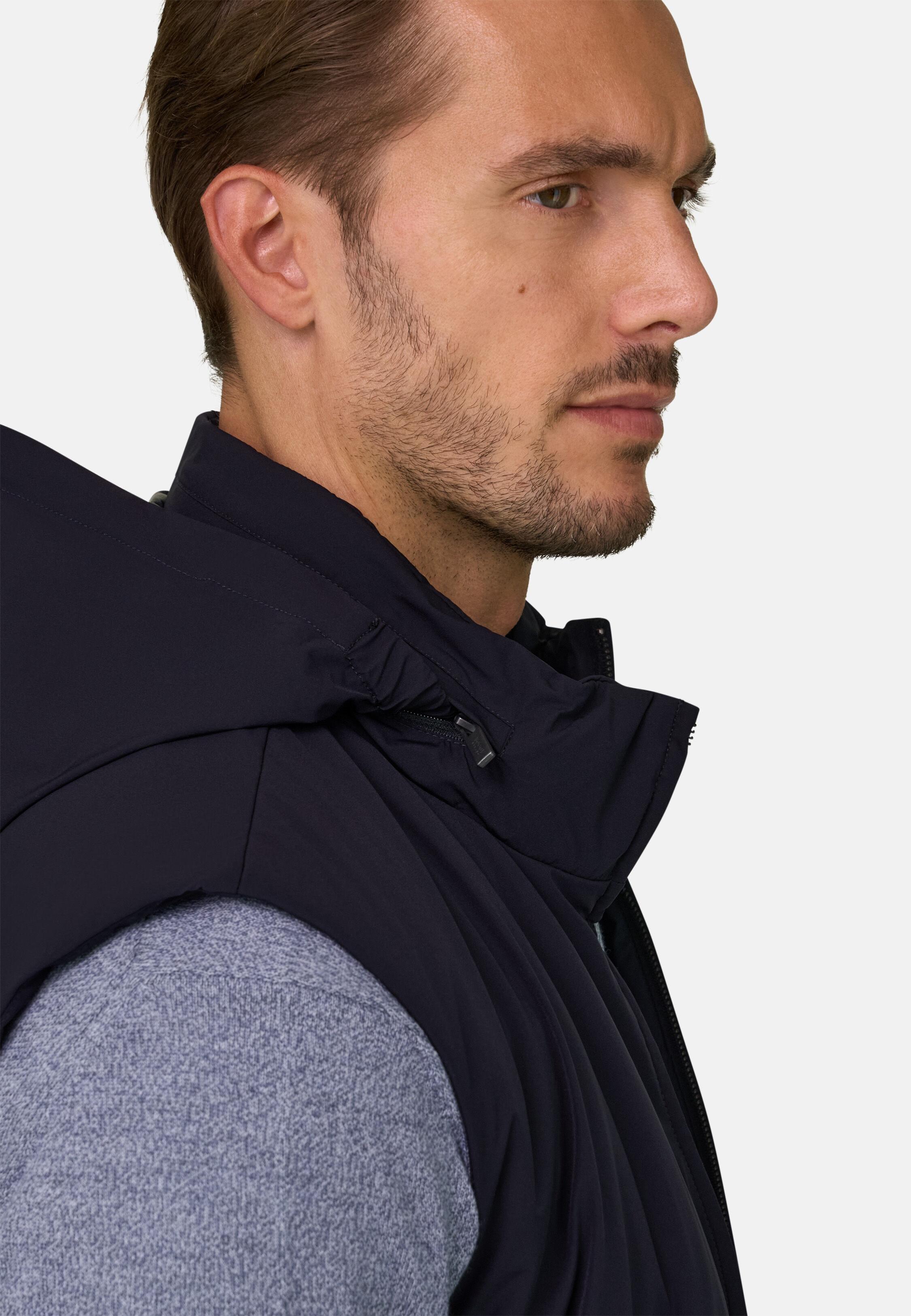 Gilet in Technical Fabric Navy blue, Navy blue, medium