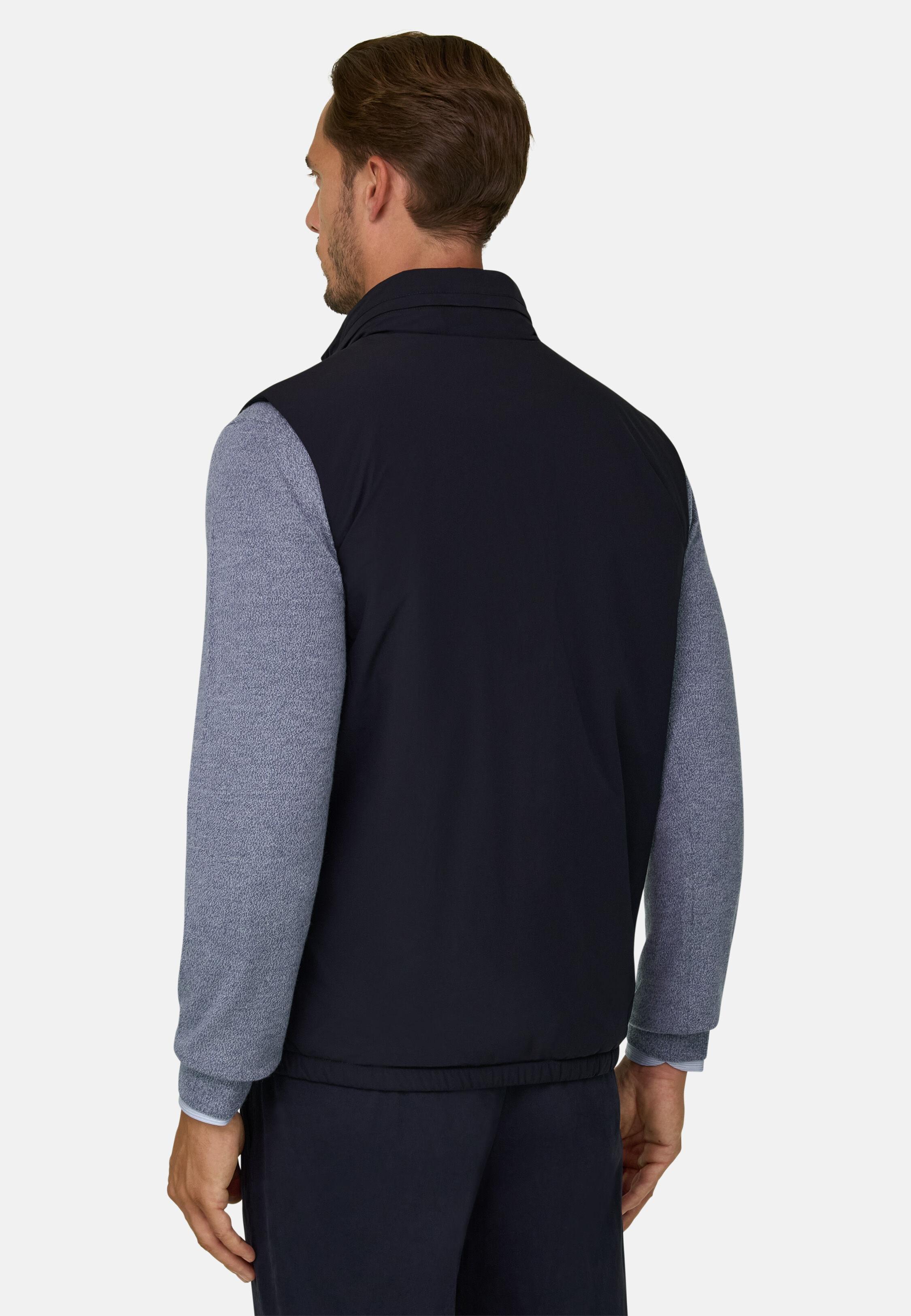 Gilet in Technical Fabric Navy blue, Navy blue, medium
