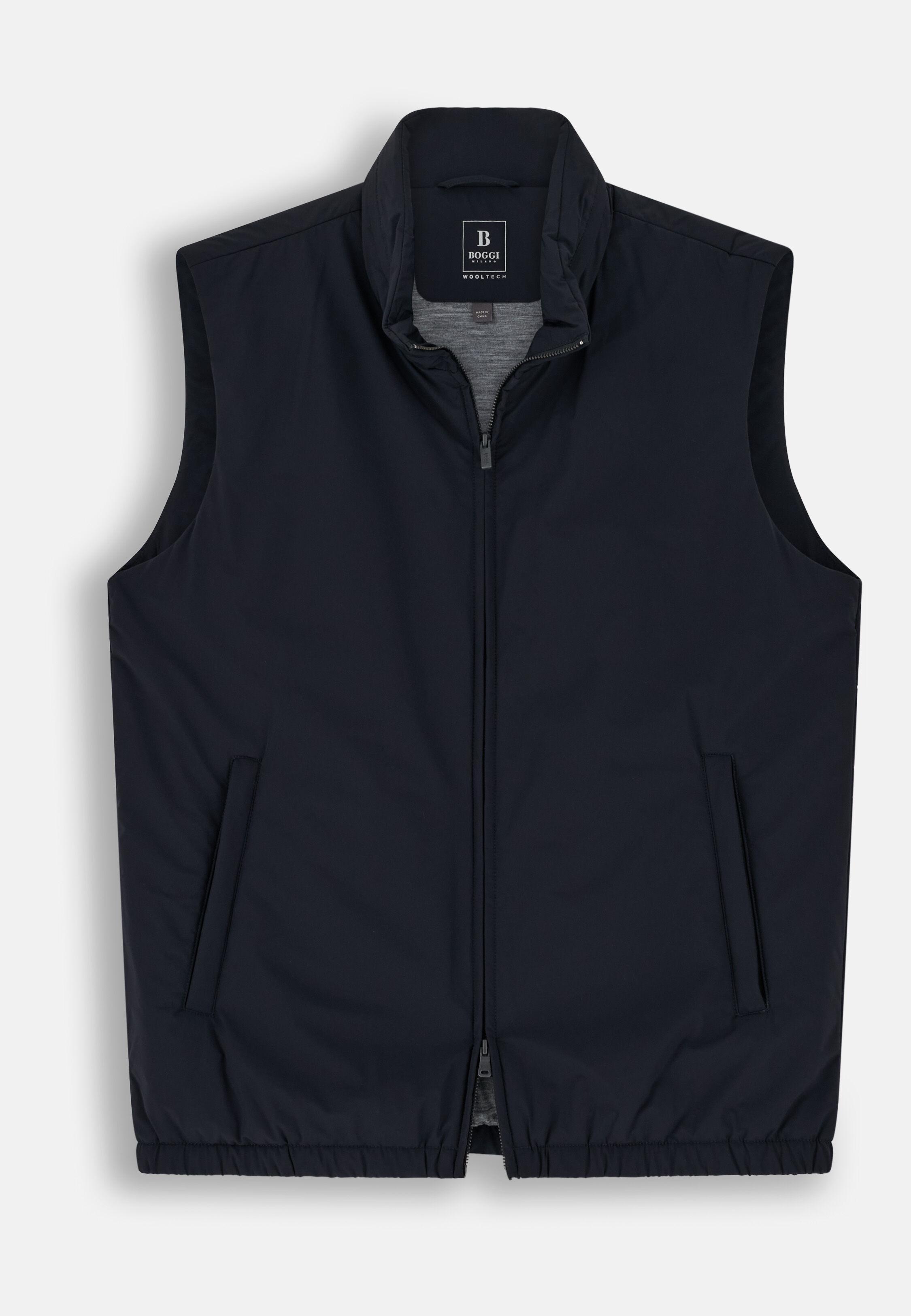 Gilet in Technical Fabric Navy blue, Navy blue, large image number 4