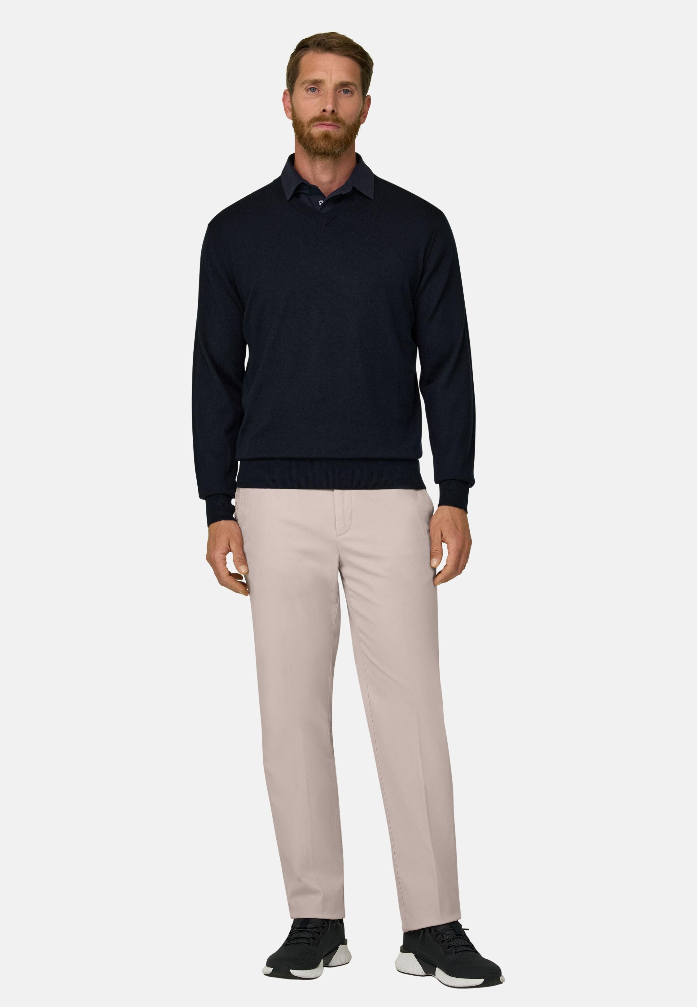 Trousers in Stretch Cotton Tencel Sand, Sand, large image number 0
