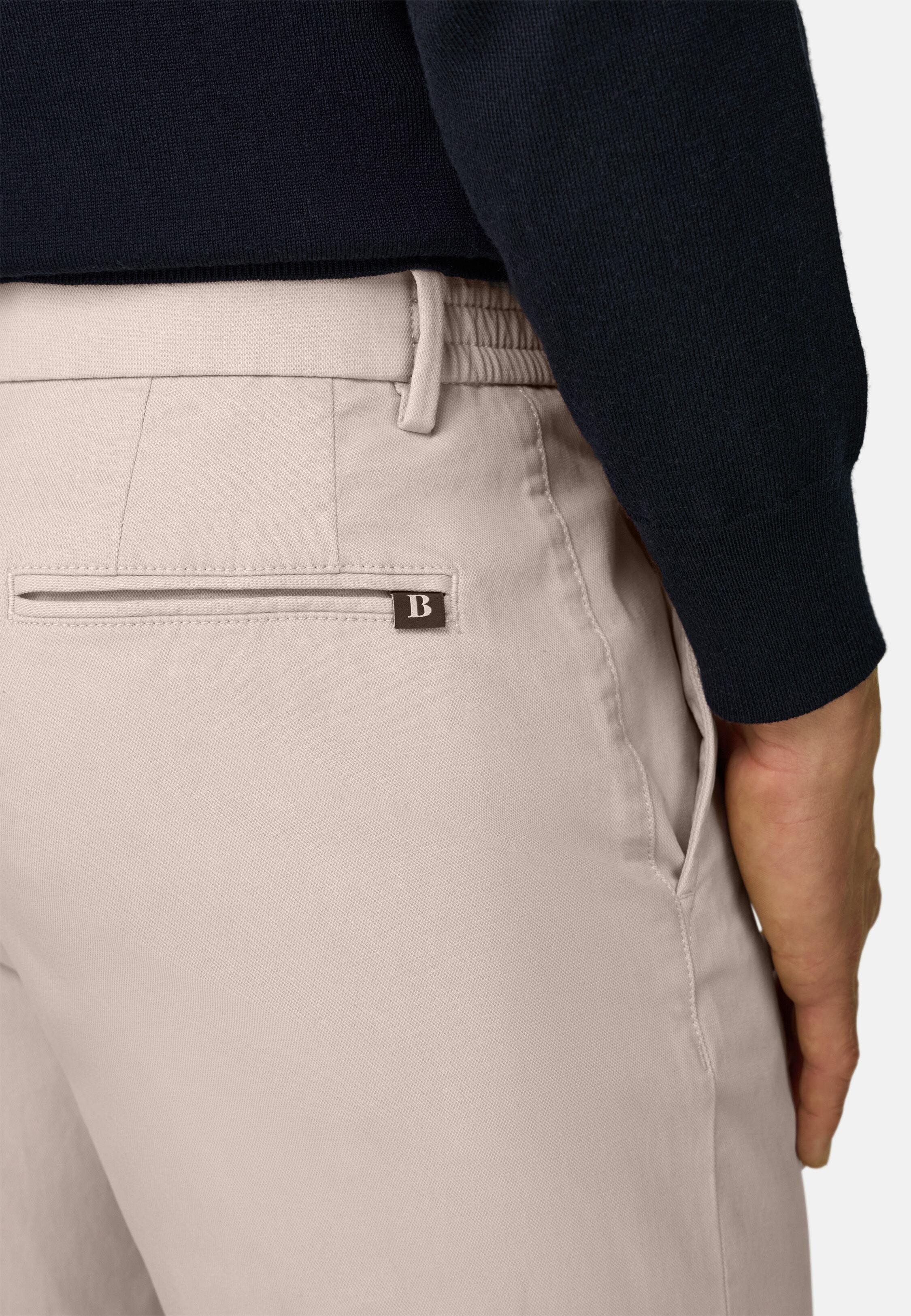 Trousers in Stretch Cotton Tencel Sand, Sand, large image number 1