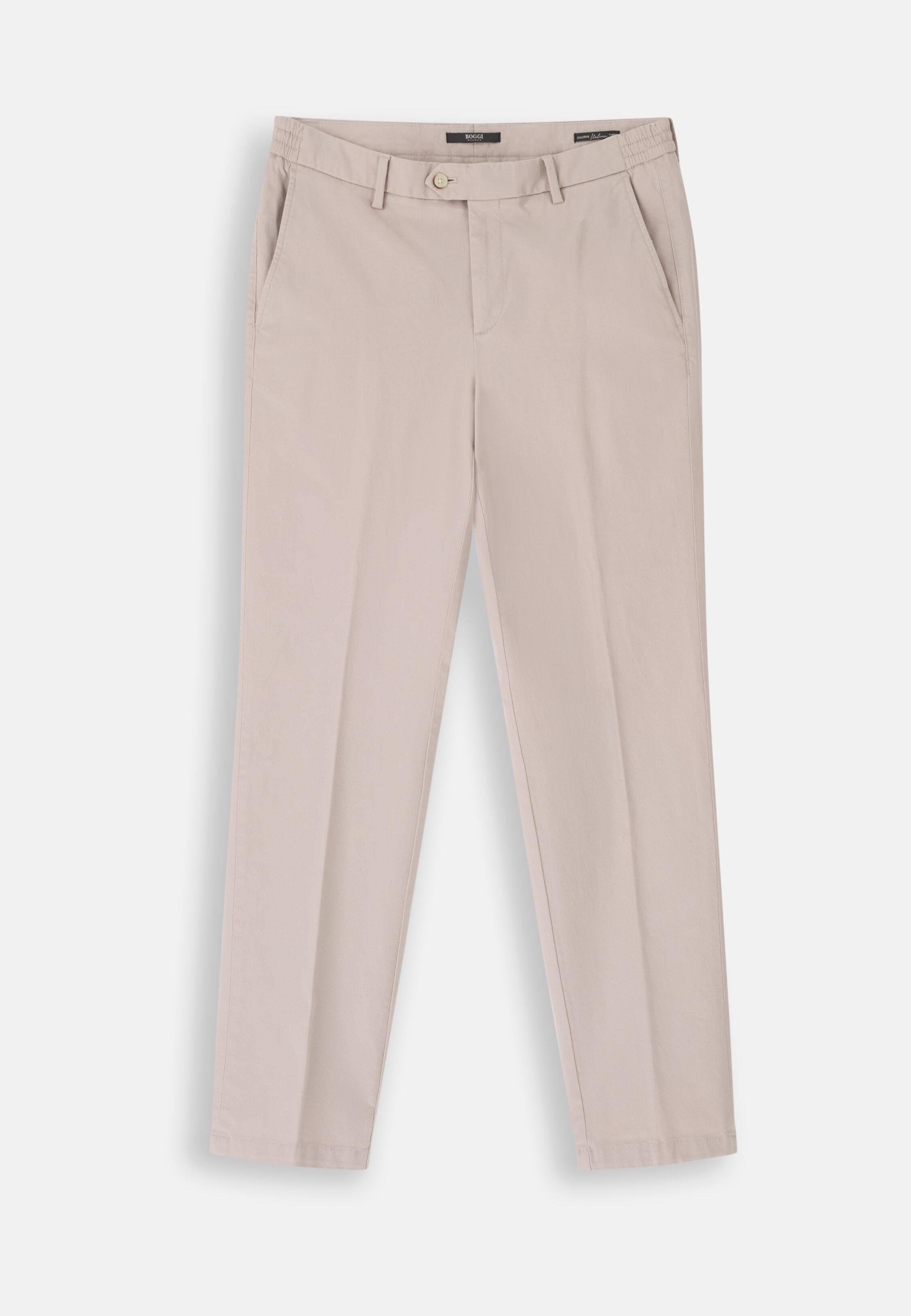 Trousers in Stretch Cotton Tencel Sand, Sand, large image number 4
