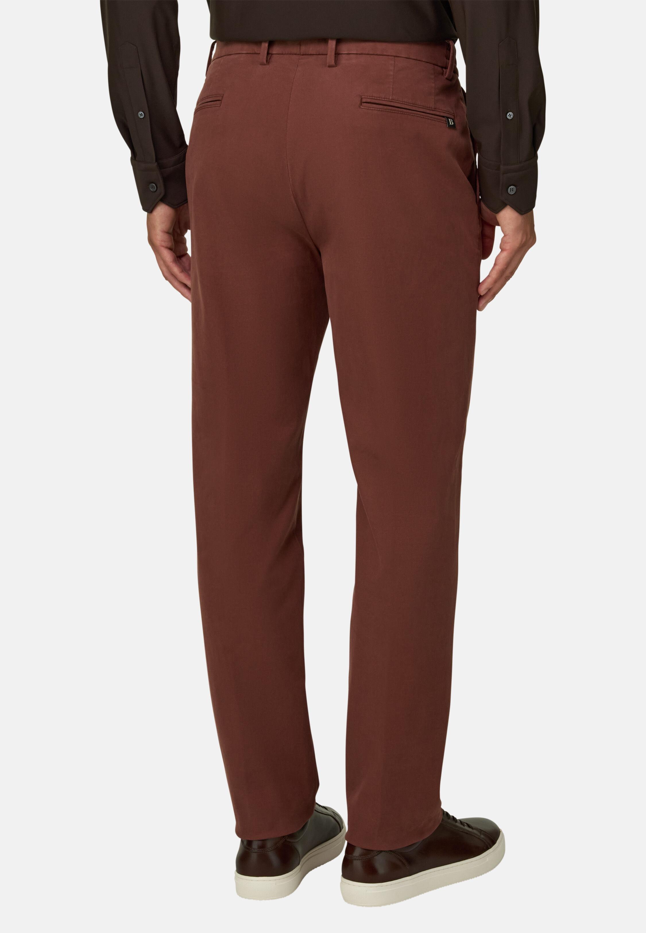 Trousers in Stretch Cotton Tencel Rot, Rot, medium