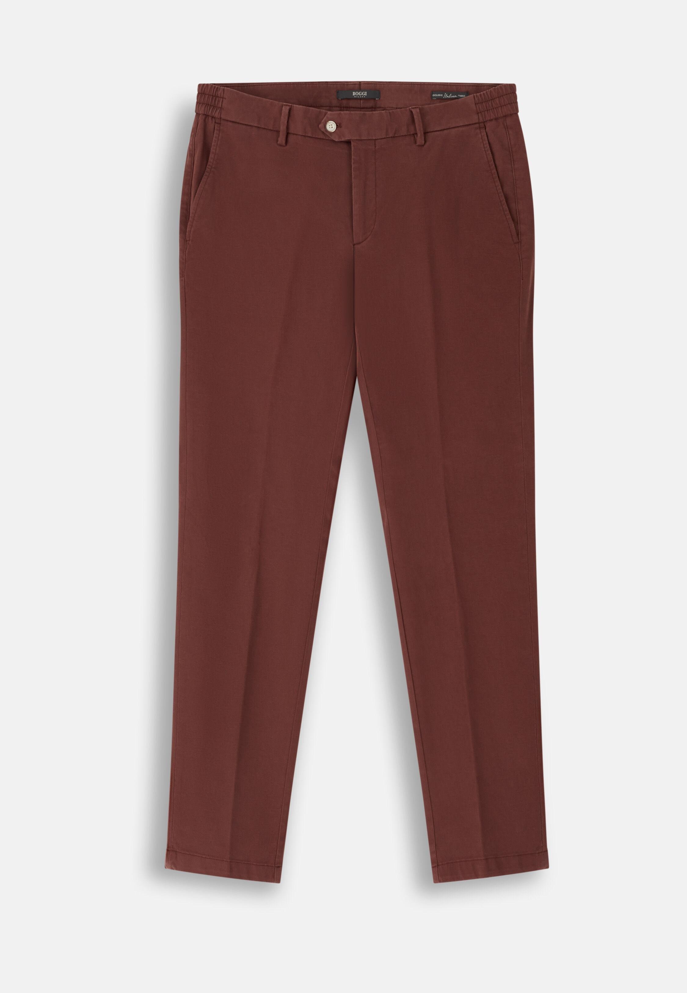 Trousers in Stretch Cotton Tencel Rot, Rot, medium