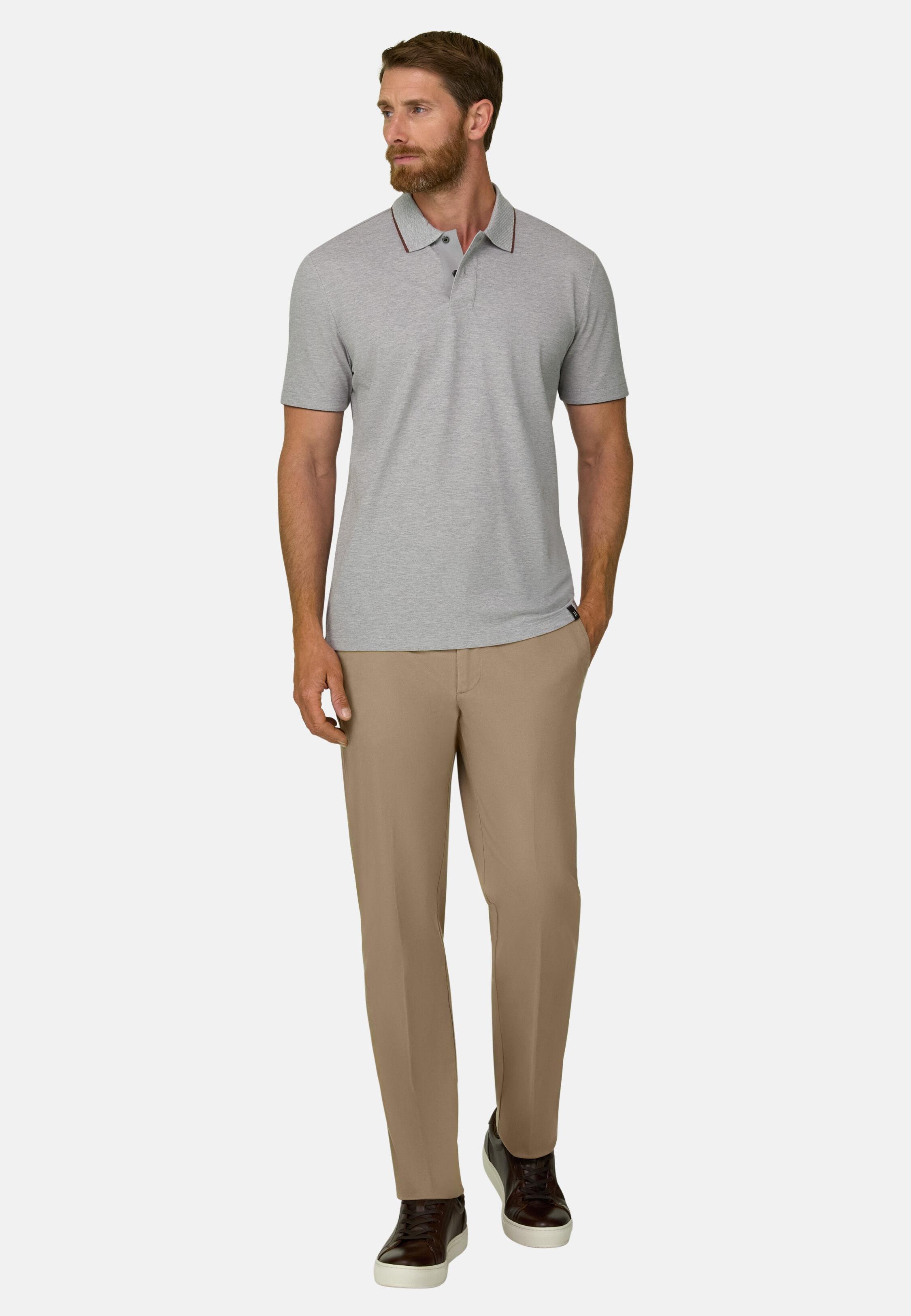 Trousers in Stretch Cotton Tencel Taupe, Taupe, medium