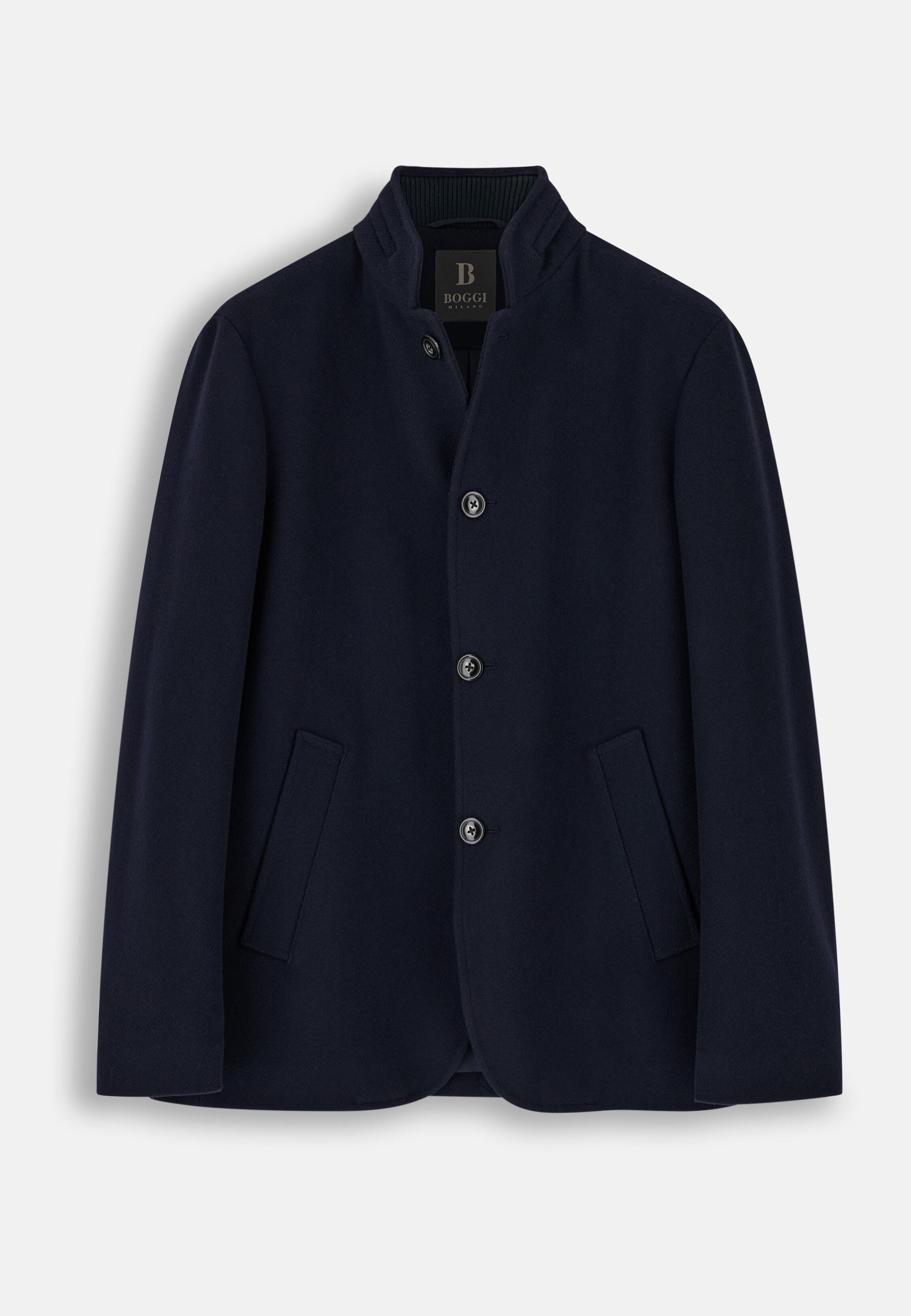 Peacoat Padded in Wool Blend M&eacute;lange Navy blue, Navy blue, large image number 2