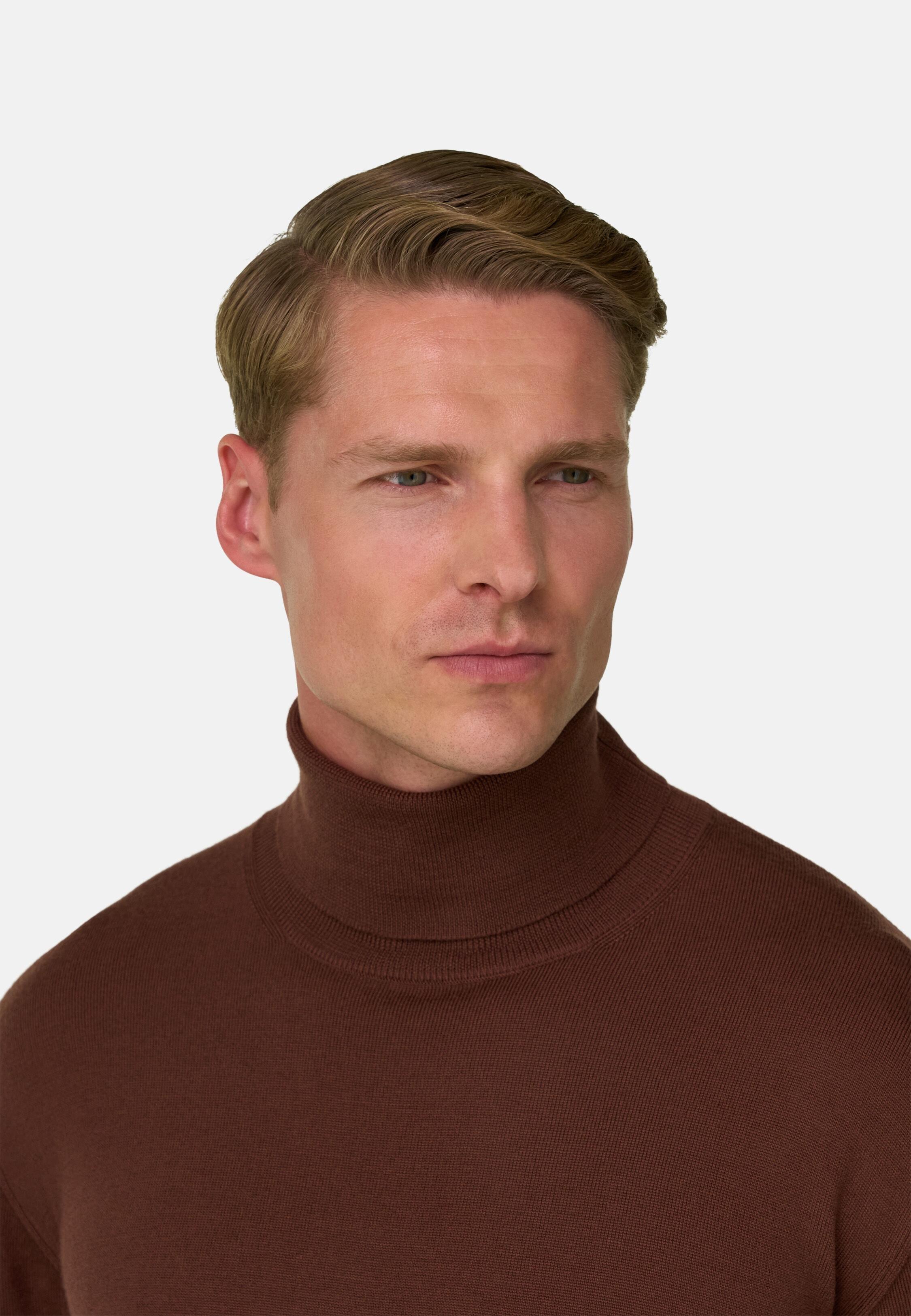 Turtleneck Jumper in Extrafine Merino Wool Rot, Rot, medium