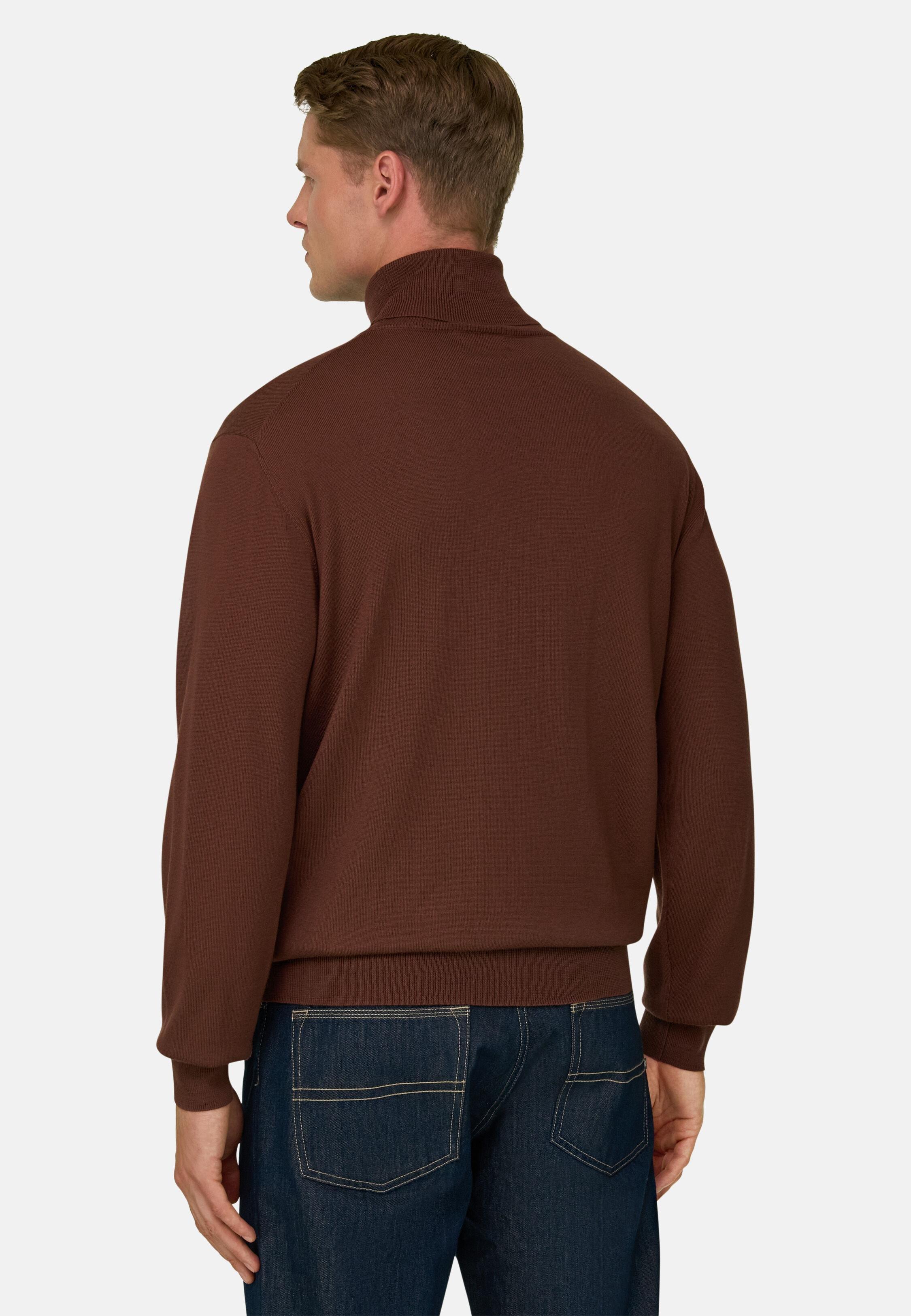 Turtleneck Jumper in Extrafine Merino Wool Rot, Rot, medium