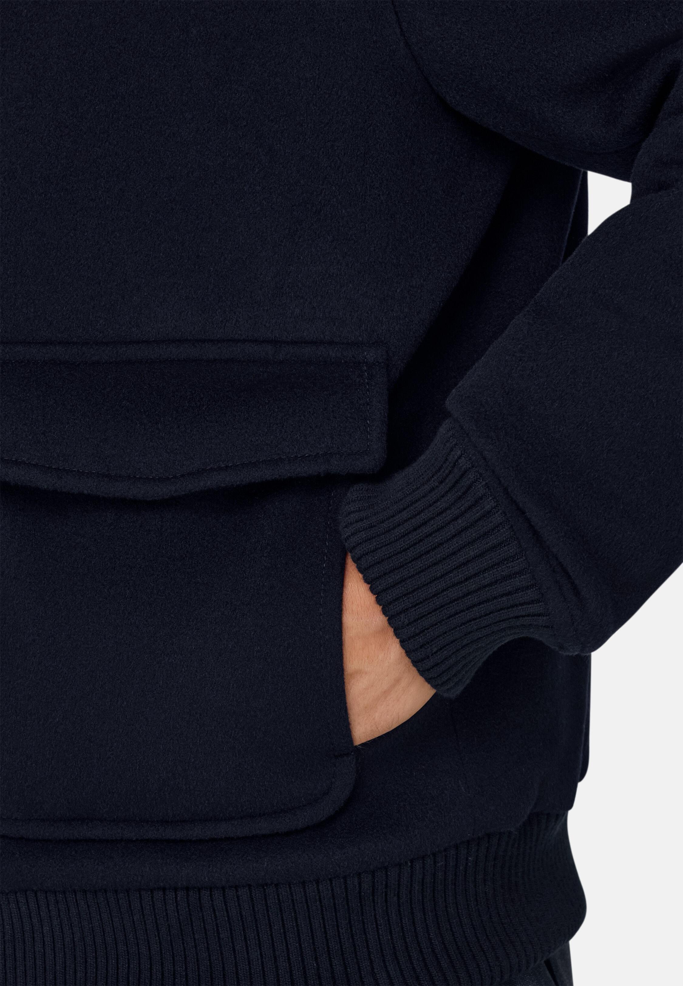 Jacket Padded In Wool Cashmere Navy, Navy blue, medium