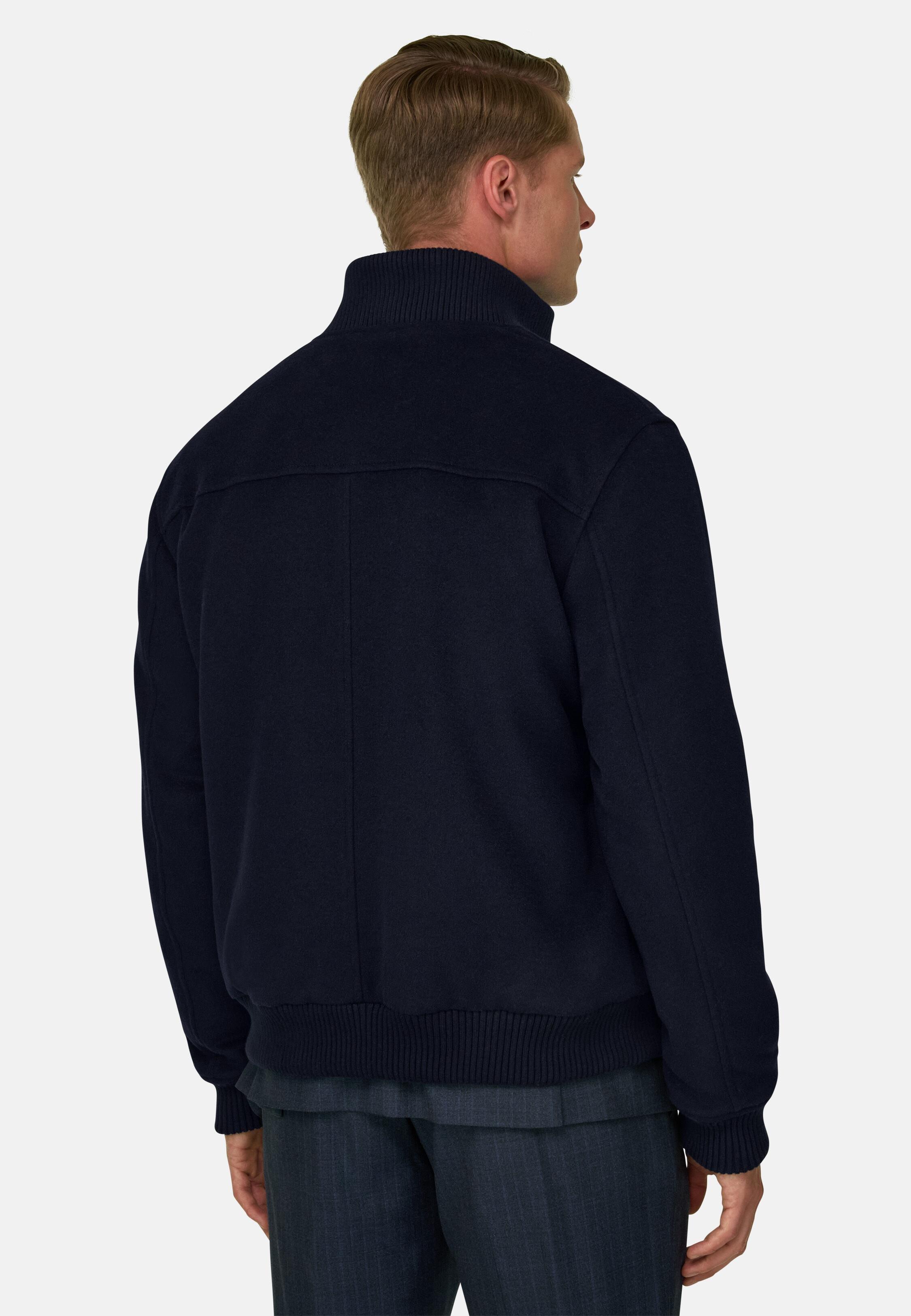 Jacket Padded In Wool Cashmere Navy, Navy blue, medium
