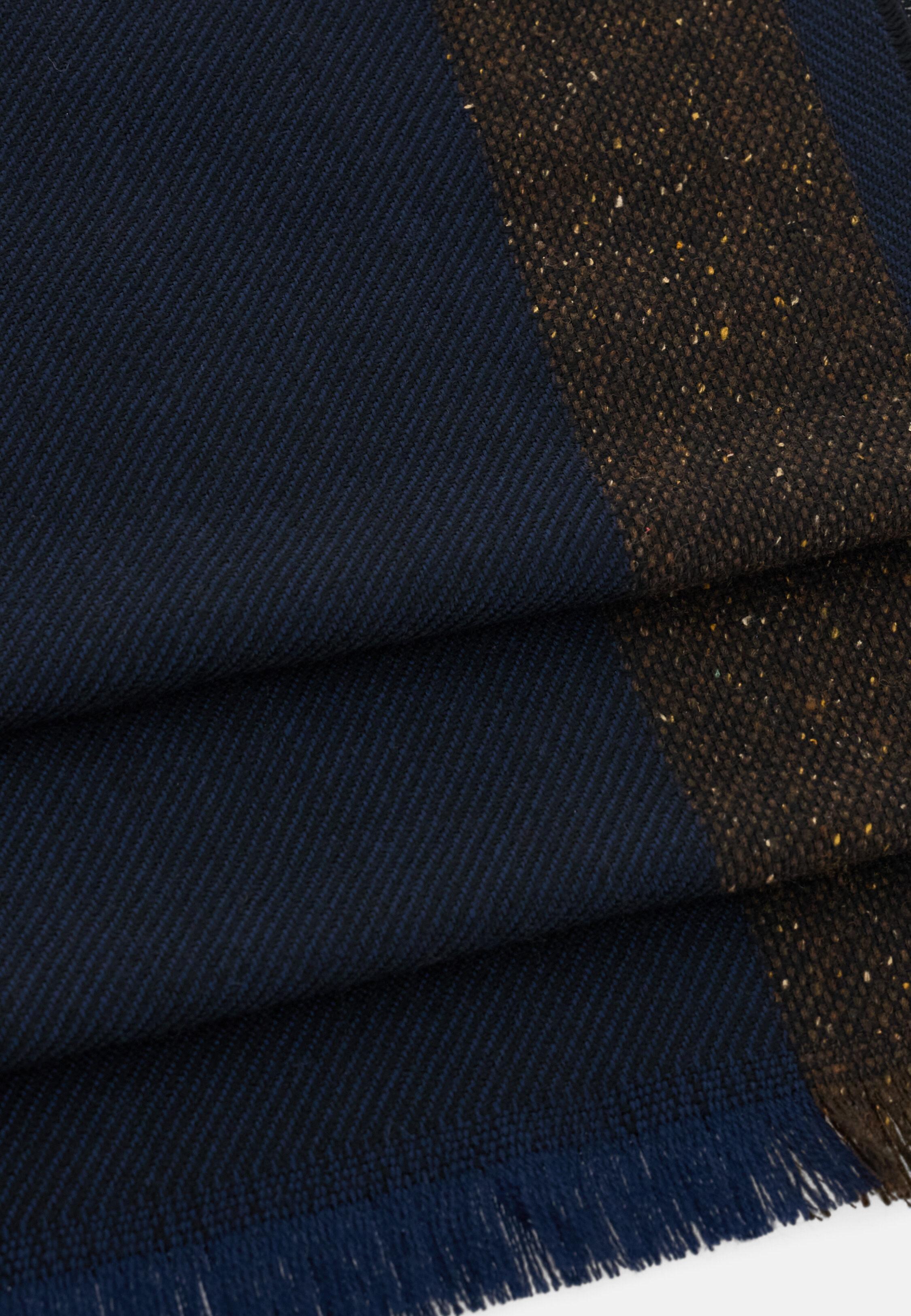 وشاح بخطوط متباينة من مزيج الصوف, Navy blue, large image number 1