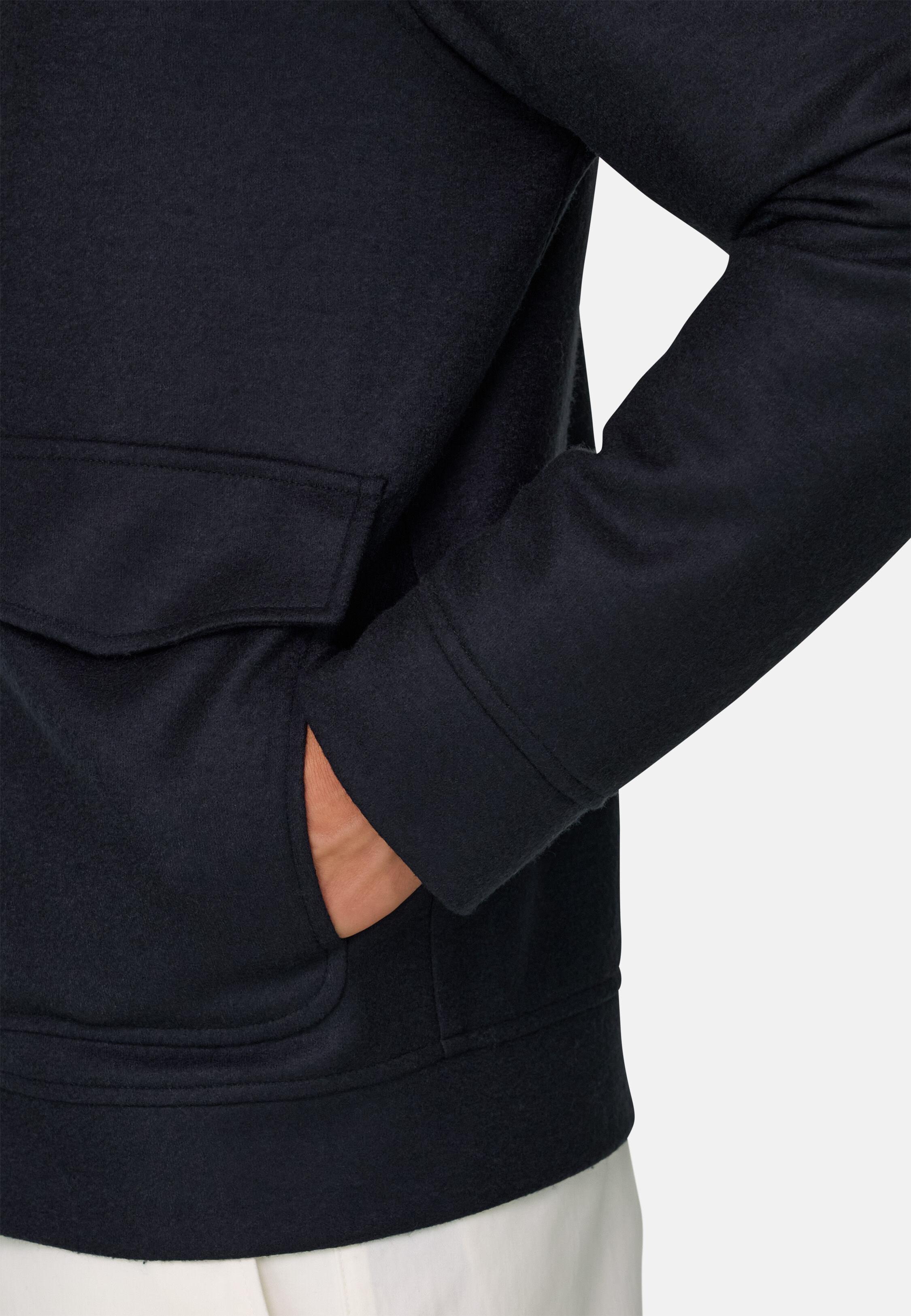 Bomber in Wool Navy blue, Navy blue, medium