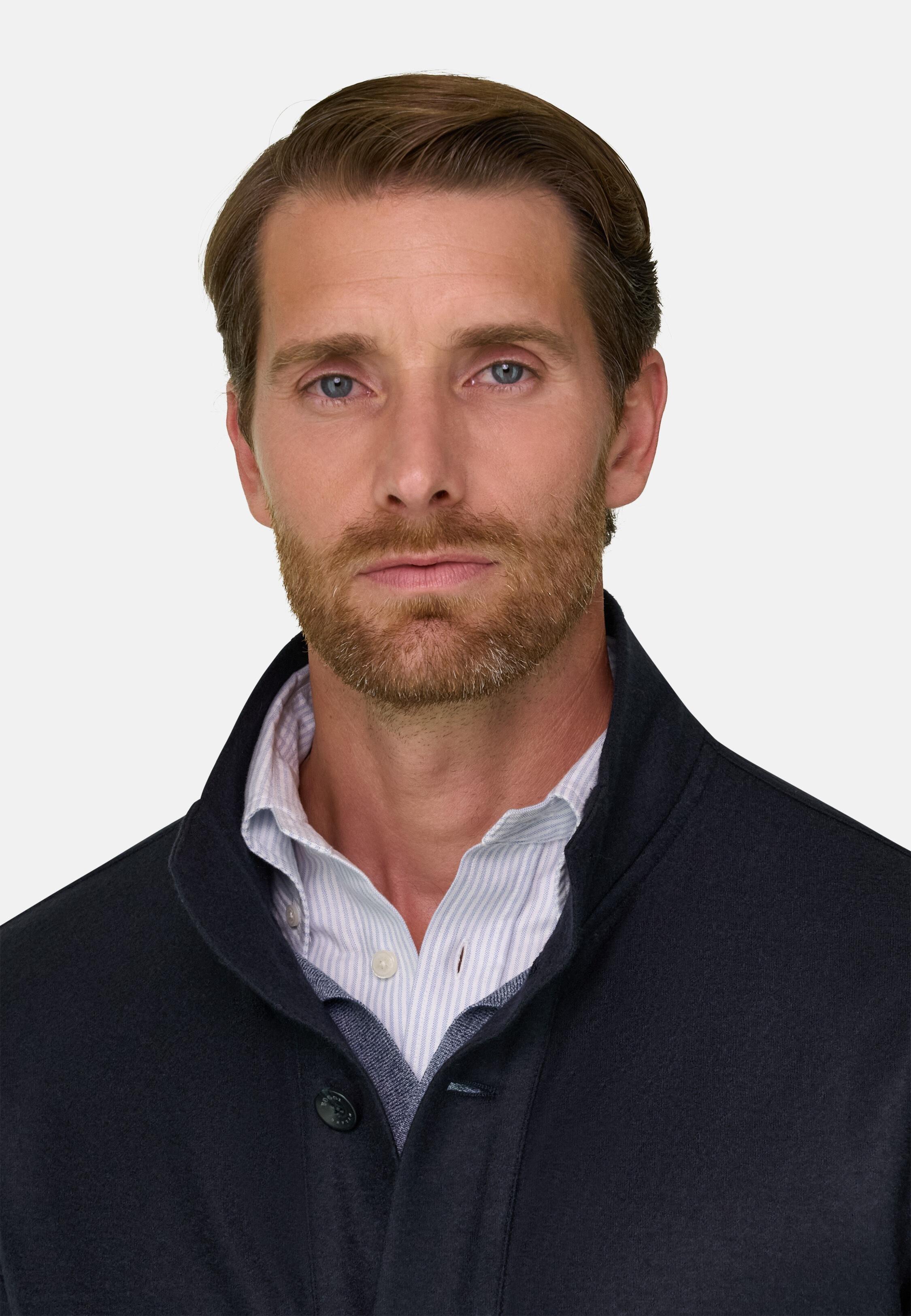 Bomber in Wool Navy blue, Navy blue, large image number 3