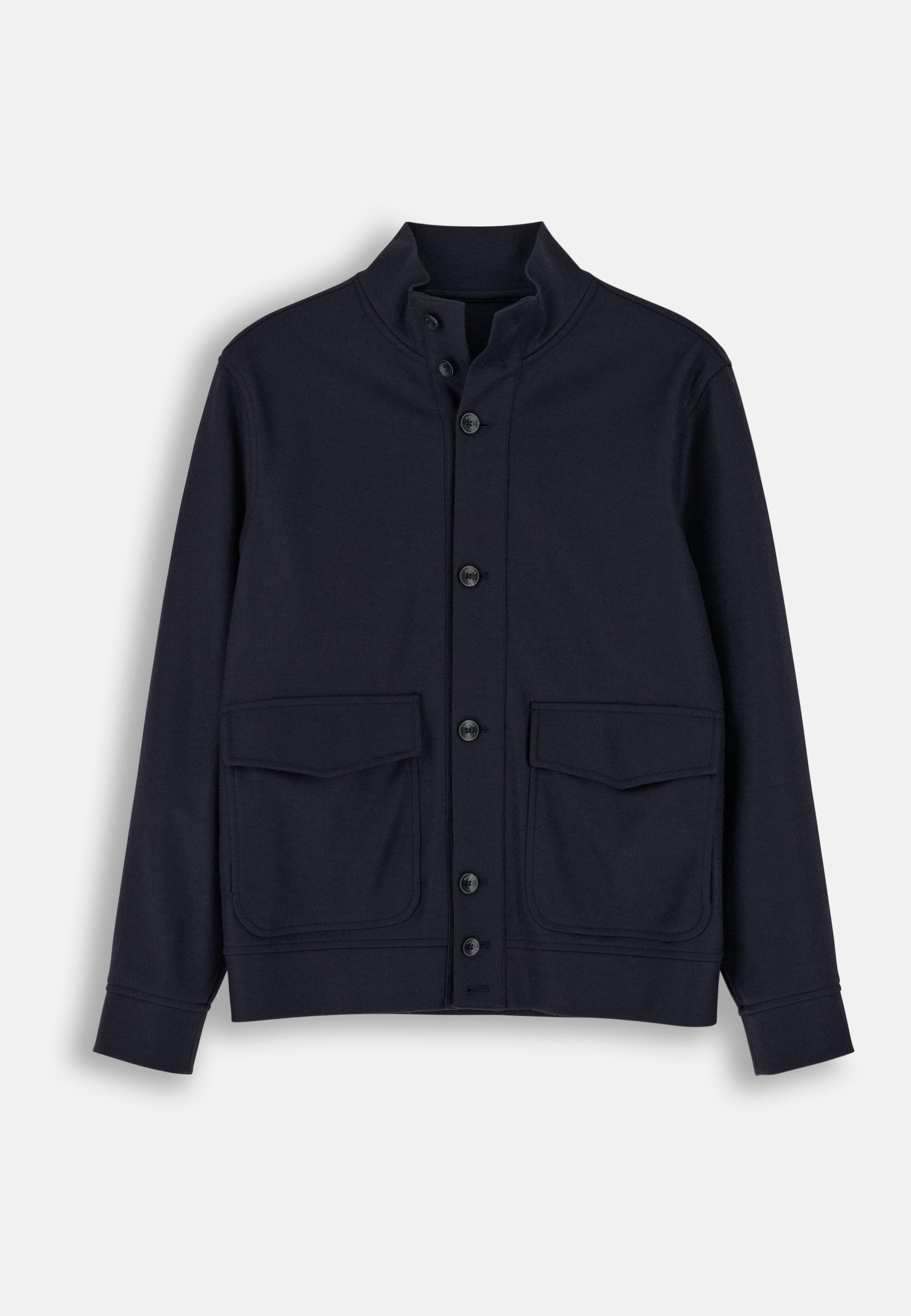 Bomber in Wool Navy blue, Navy blue, large image number 4