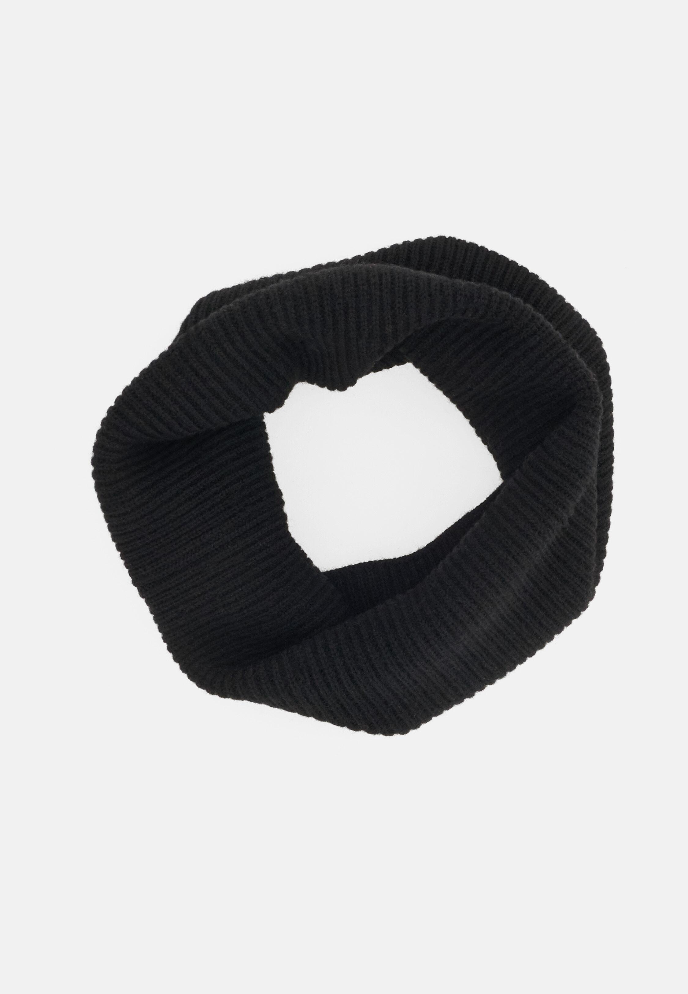 Merino Wool Neck Warmer Black, Black, medium