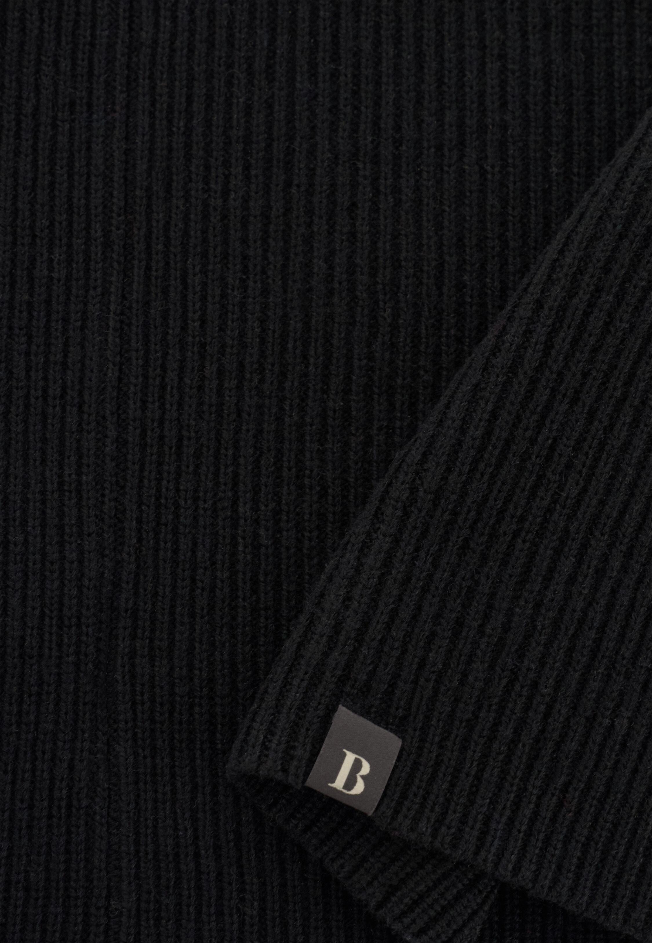 Merino Wool Neck Warmer Black, Black, medium