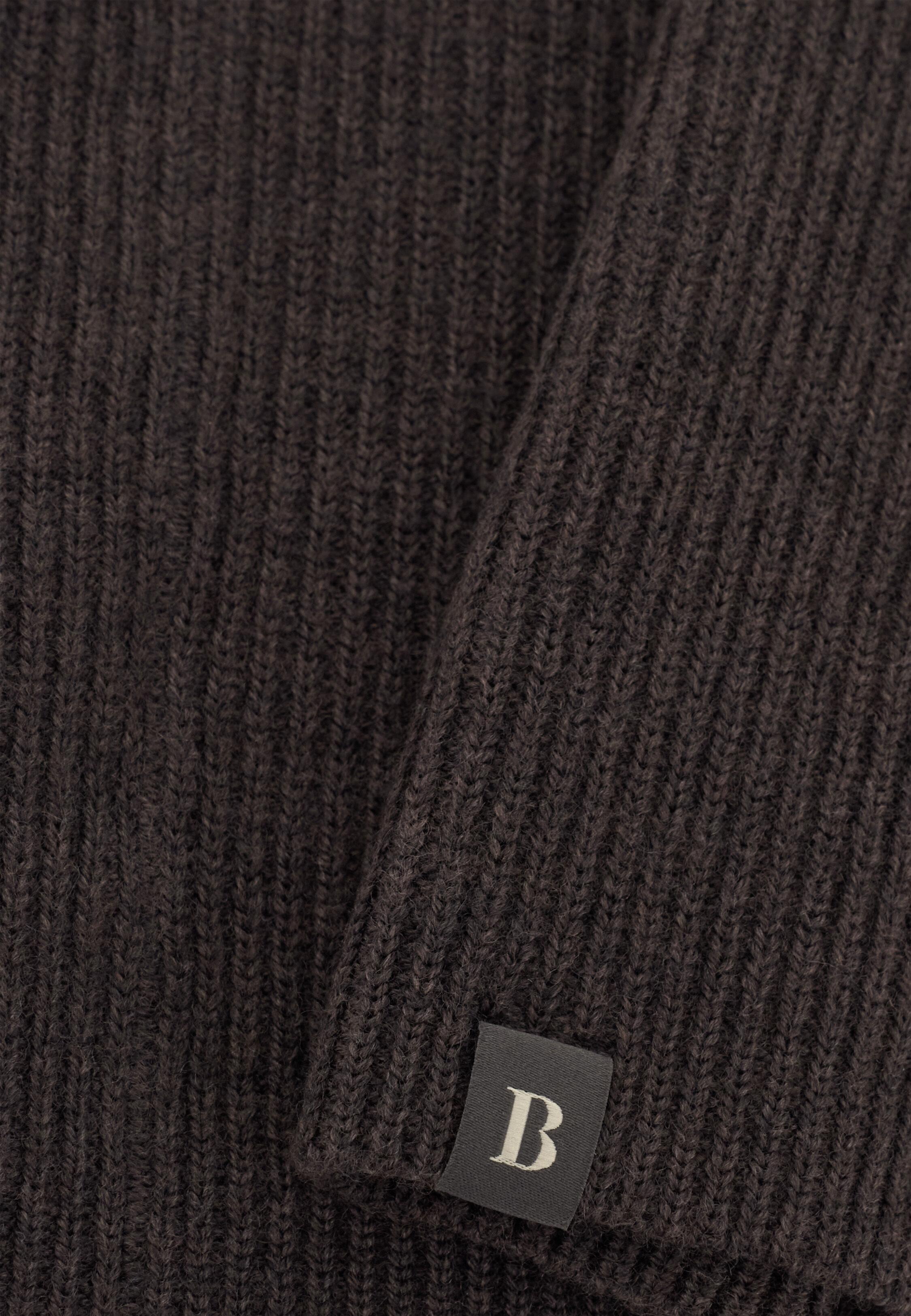 Neck Warmer in Merino Wool, Dark Brown, Dark brown, medium