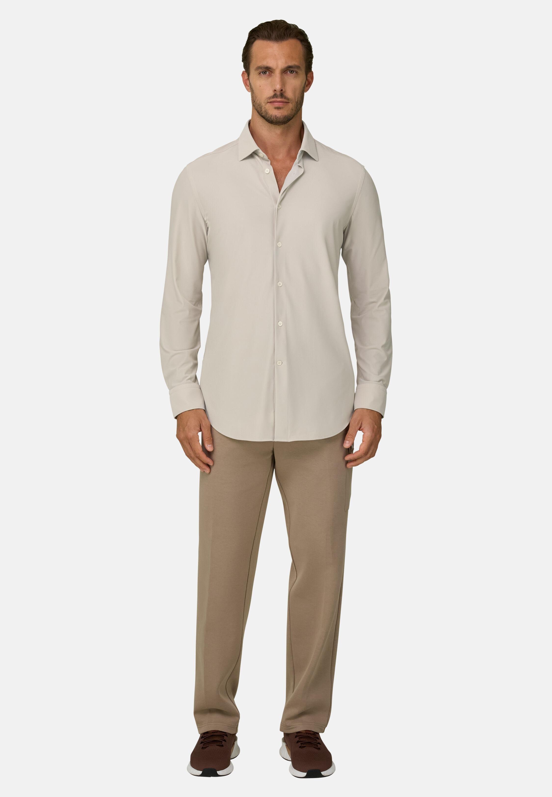 Shirt in Stretch Nylon B Tech Slim Fit Beige, Beige, medium