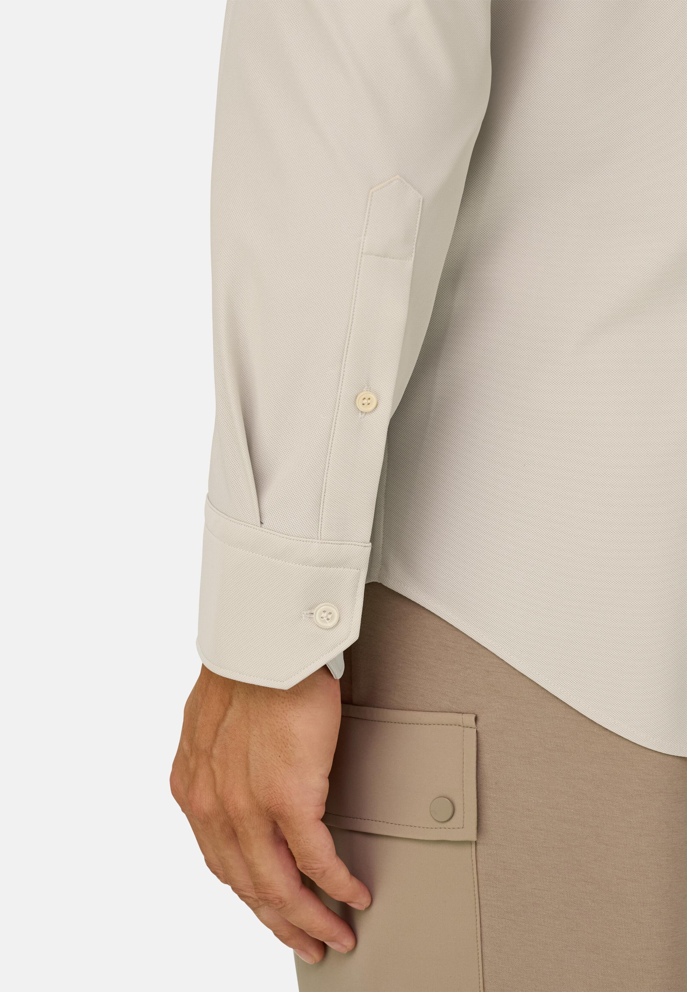 Shirt in Stretch Nylon B Tech Slim Fit Beige, Beige, medium