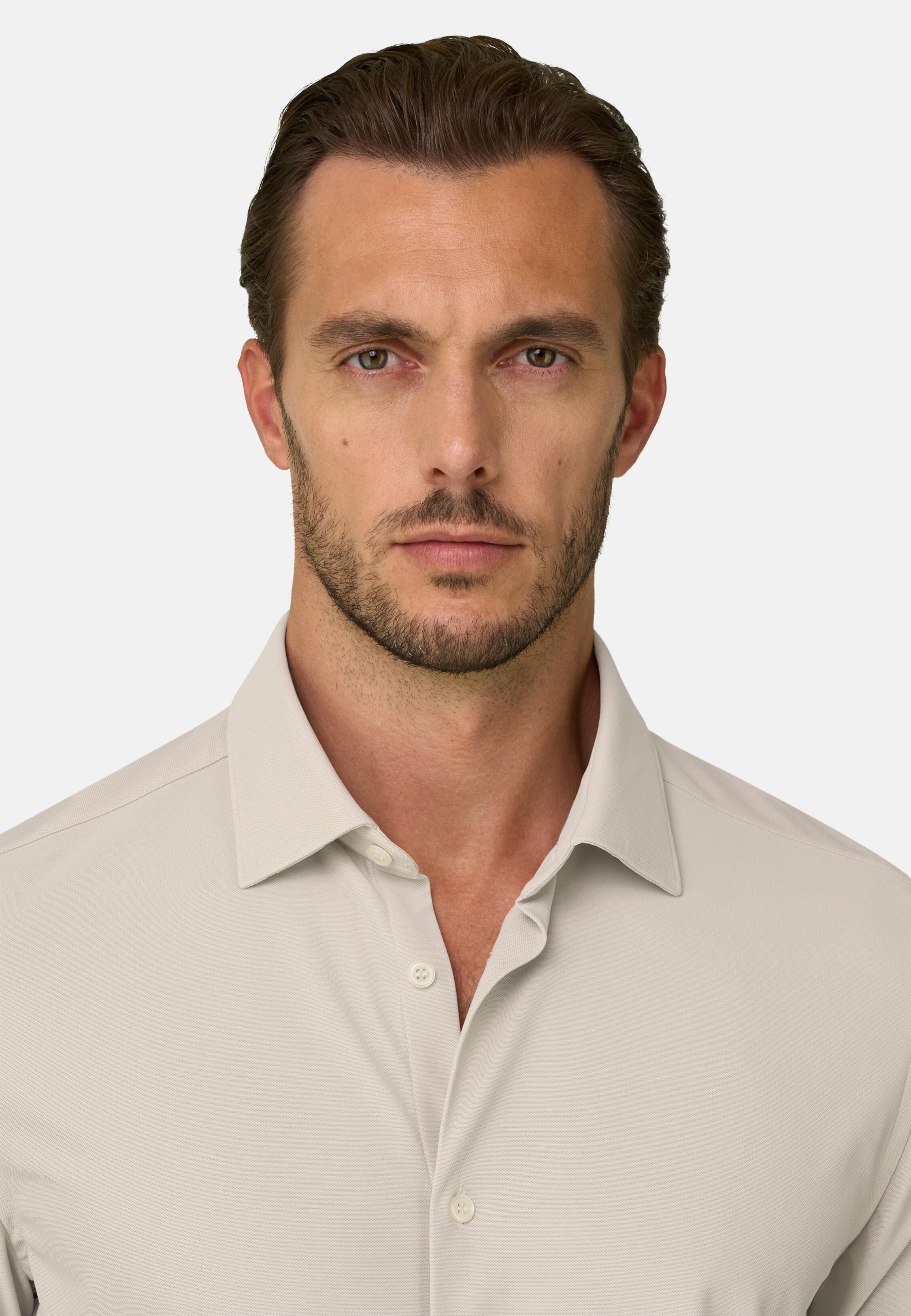 Shirt in Stretch Nylon B Tech Slim Fit Beige, Beige, medium