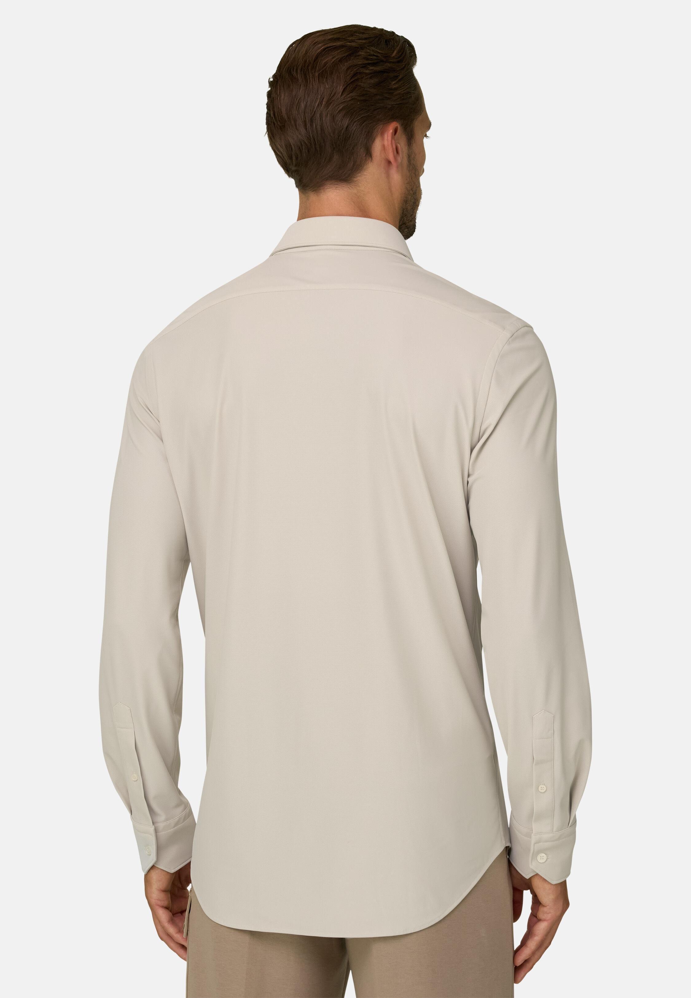 قميص من النايلون المطاطي B Tech بقصة ضيقة بيج, Beige, large image number 4