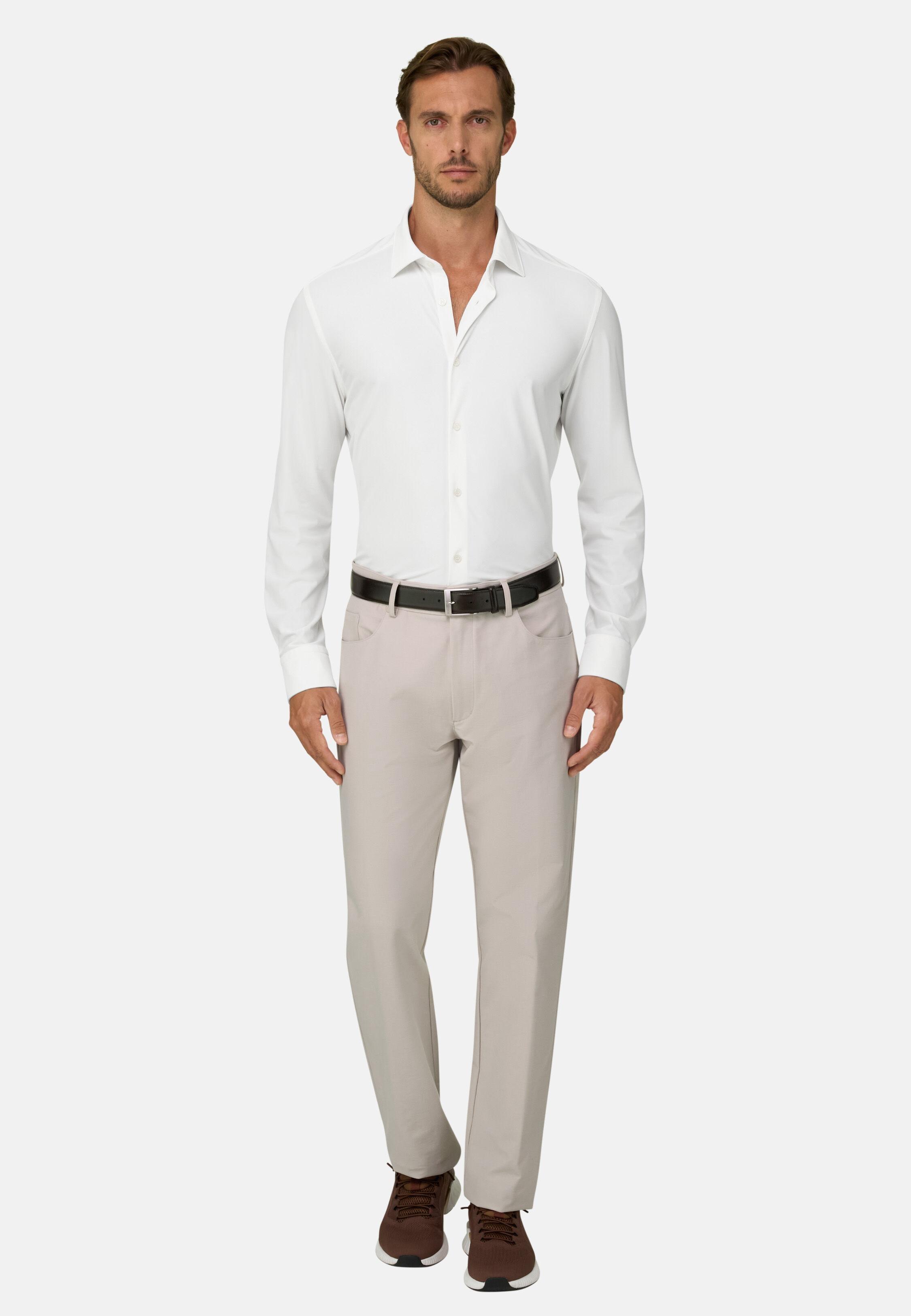 Shirt in Stretch Nylon B Tech Slim Fit White, White, medium