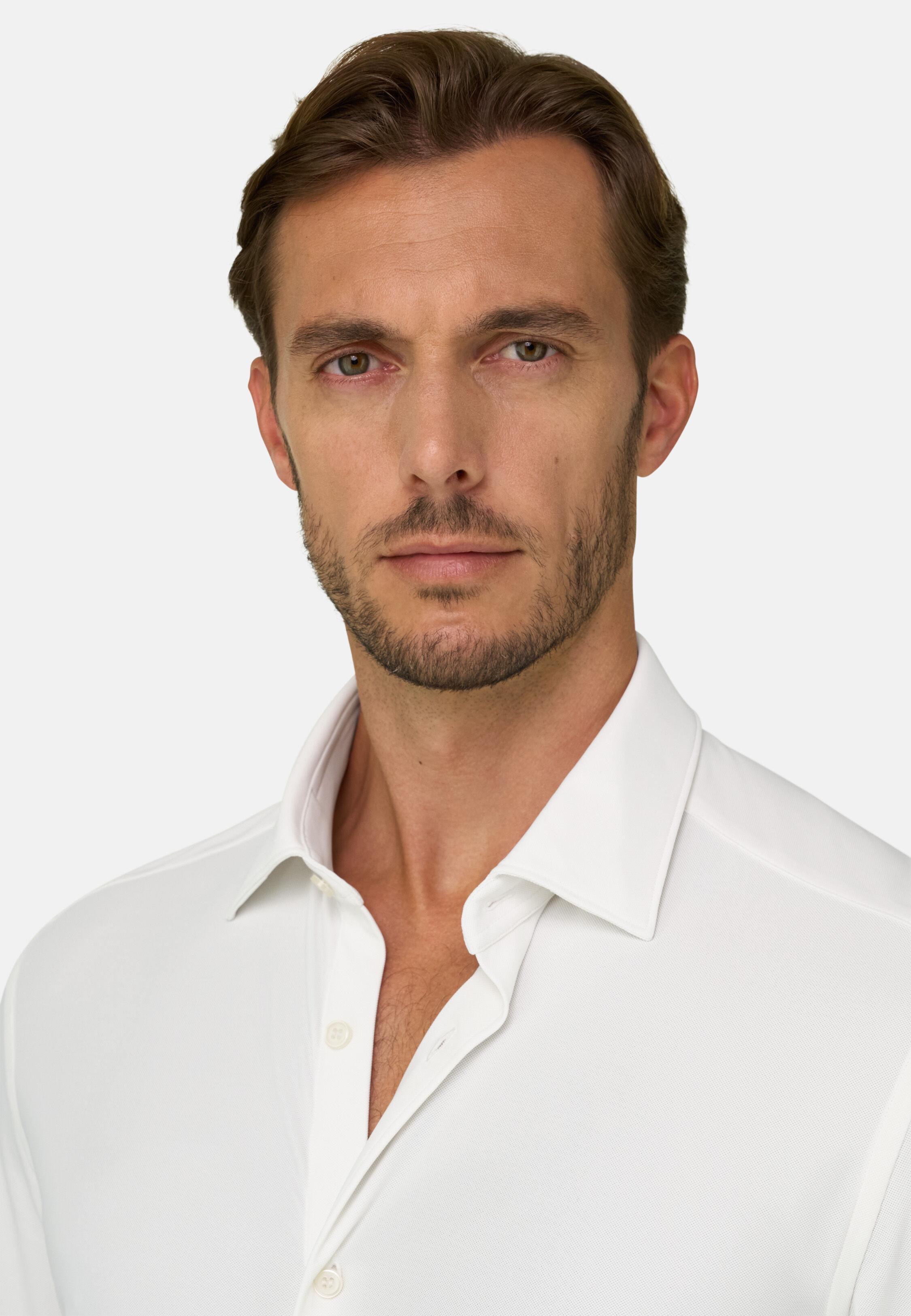 Shirt in Stretch Nylon B Tech Slim Fit White, White, medium