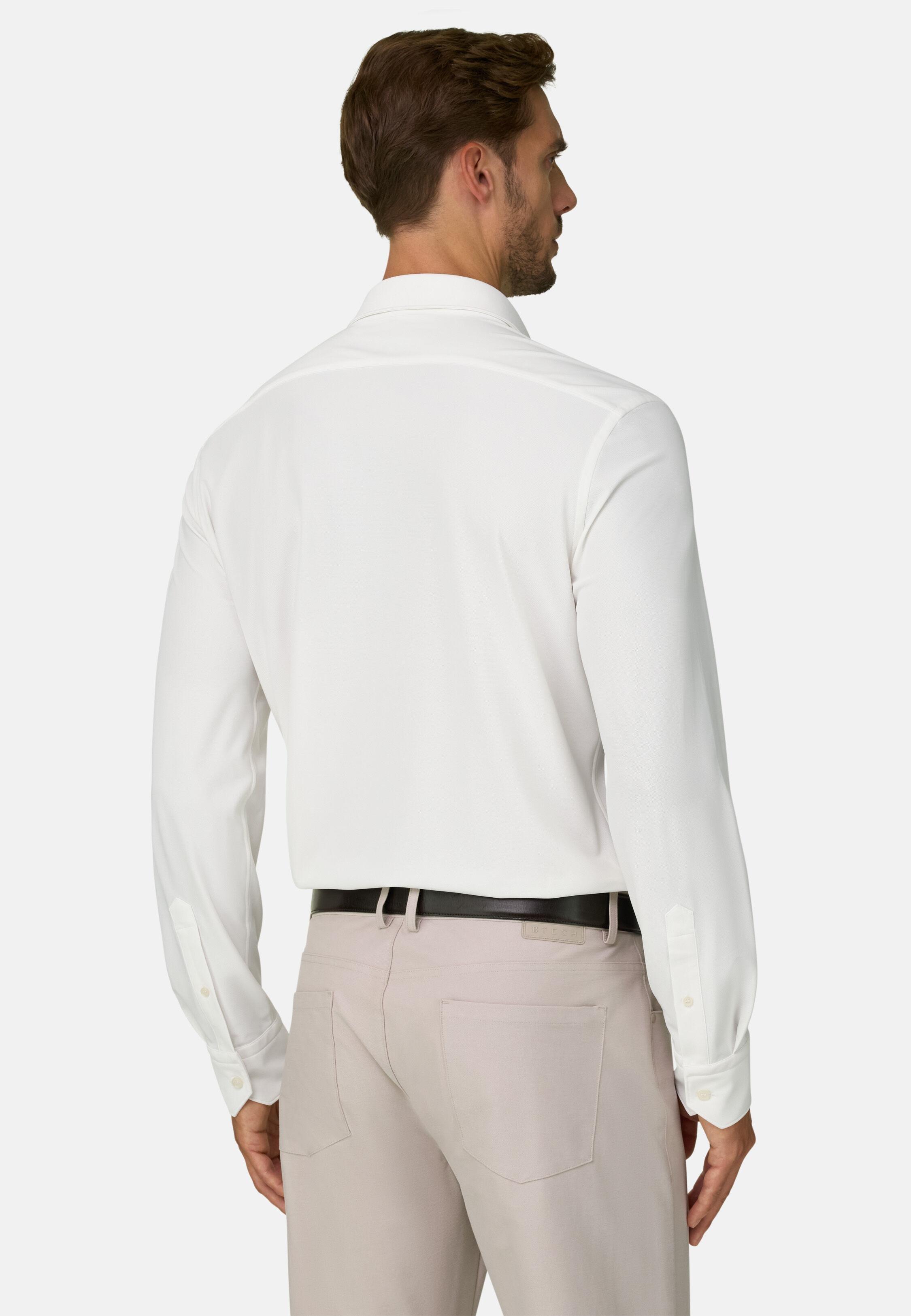 Shirt in Stretch Nylon B Tech Slim Fit White, White, large image number 4